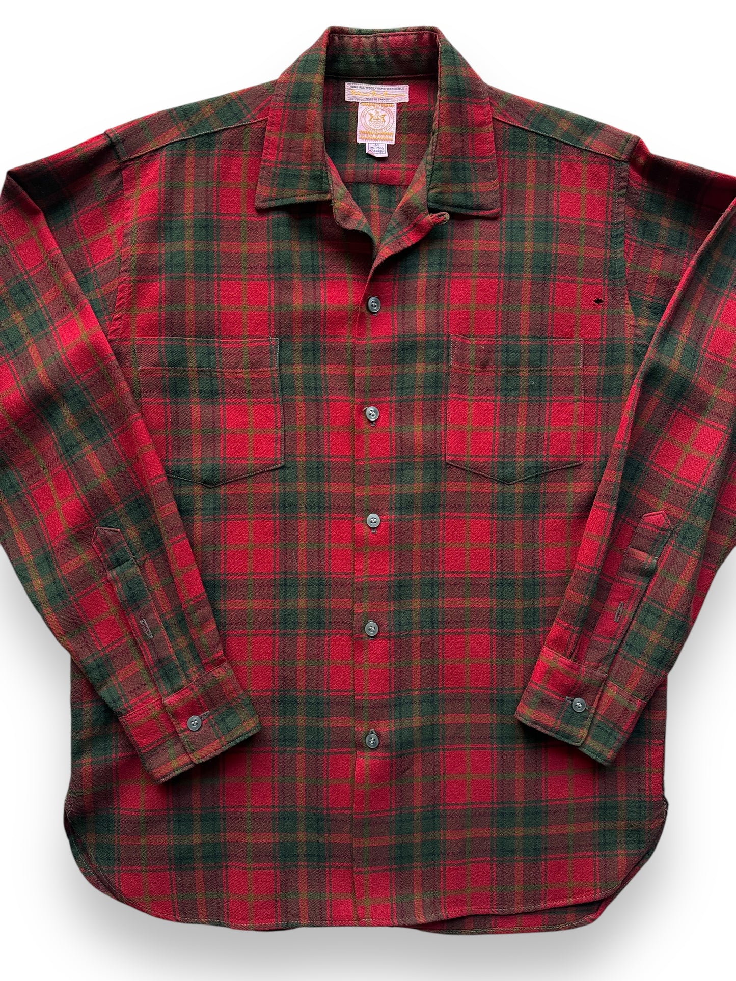 front close up of Vintage Hudson's Bay Flannel SZ L