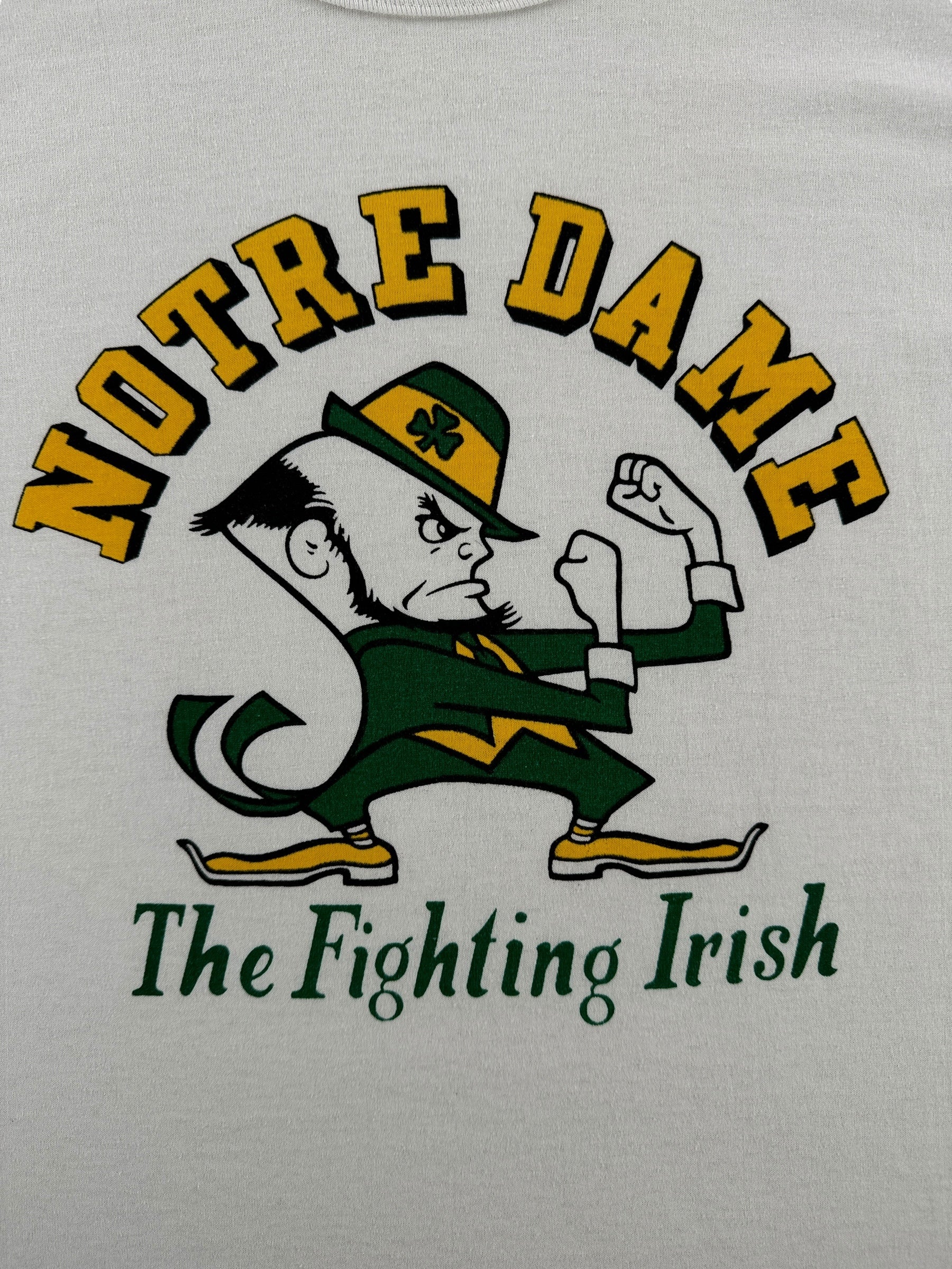 Front Graphic of Vintage Notre Dame Fighting Irish Tee SZ L