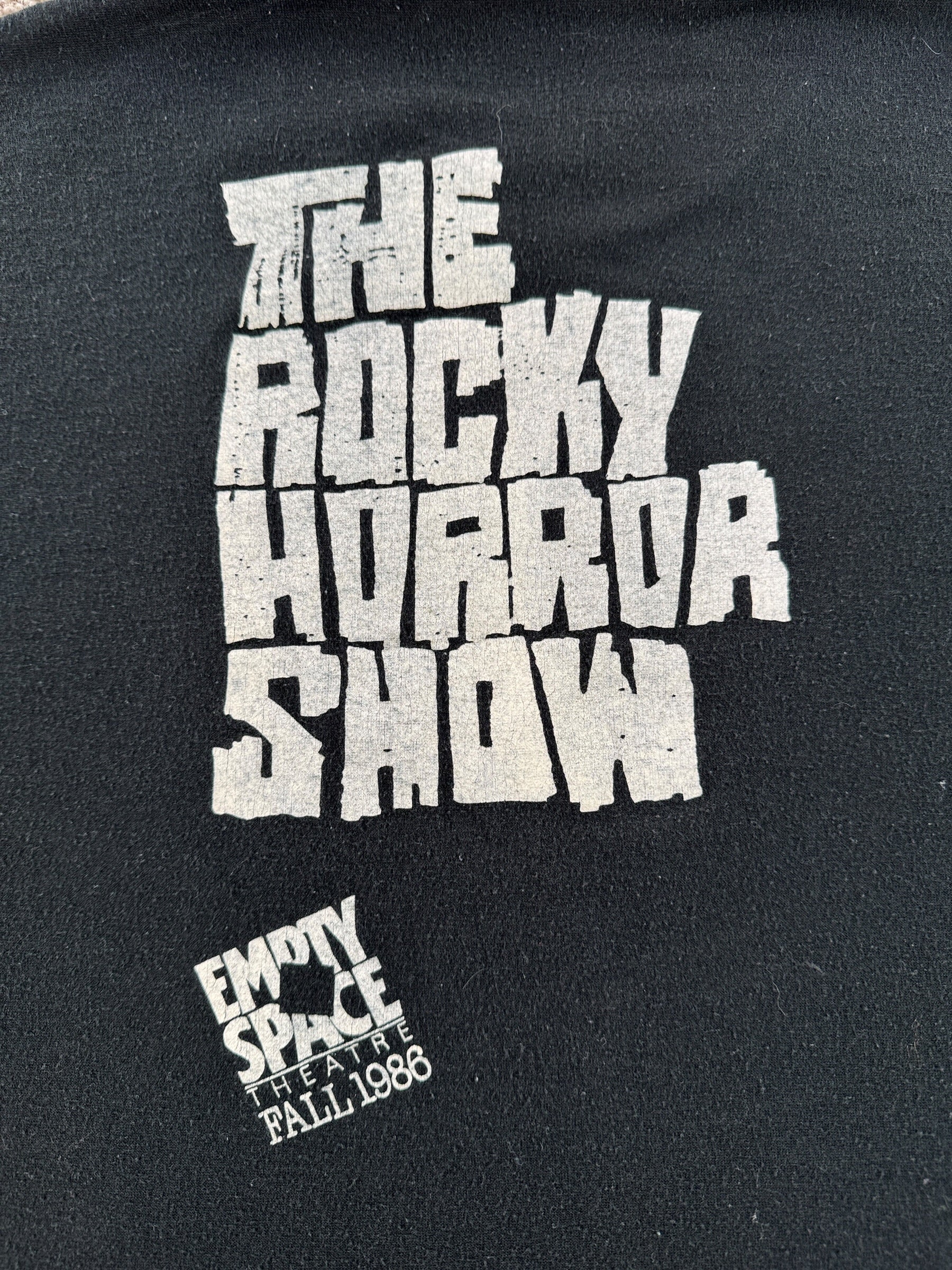 Back Graphic of Vintage Empty Space Theater Rocky Horror Picture Show Tee SZ XL (Fits M)