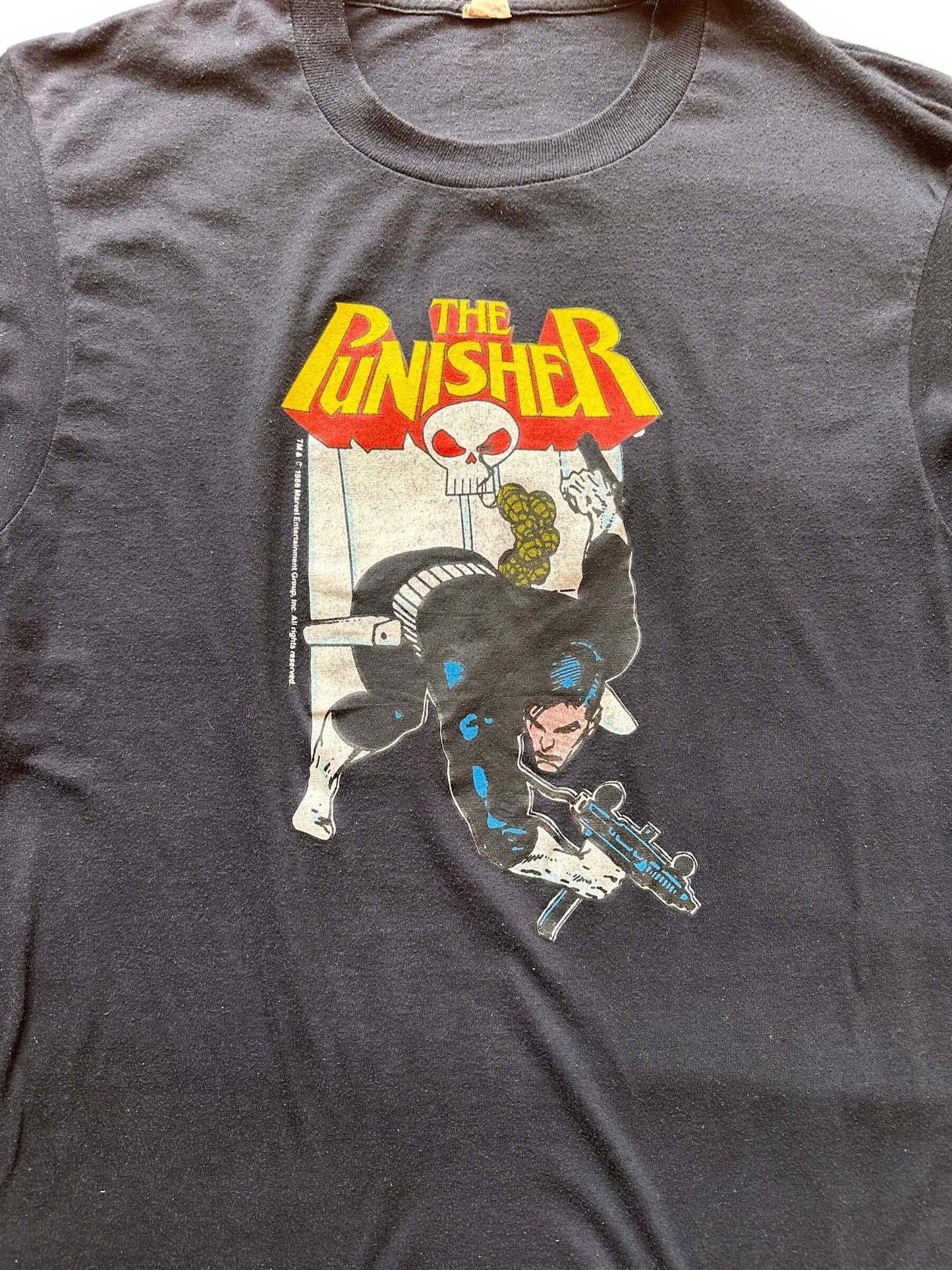 front close up of Vintage The Punisher Tee SZ M