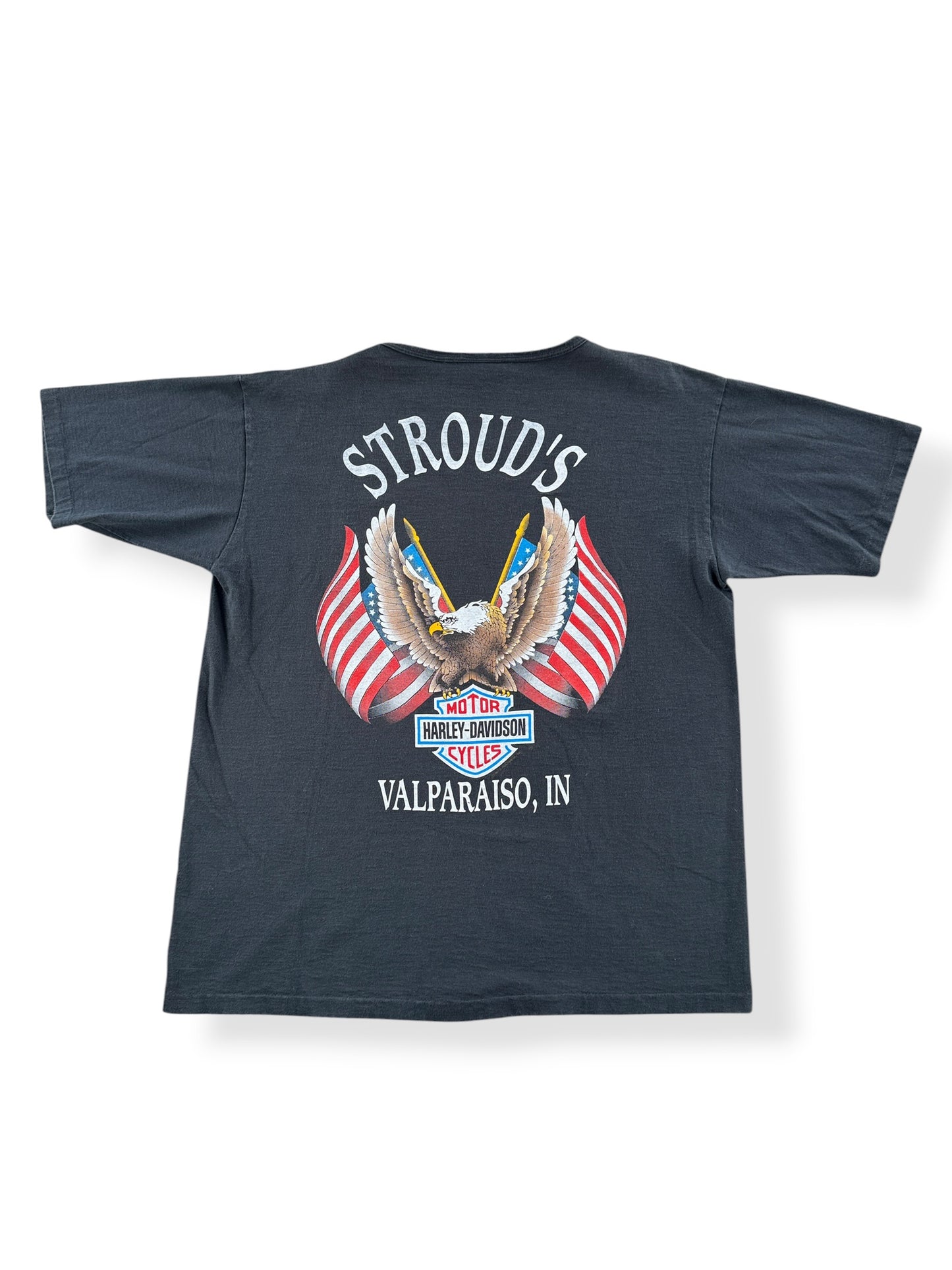 Back of Vintage Harley-Davidson Live Free Ride Free Tee SZ L