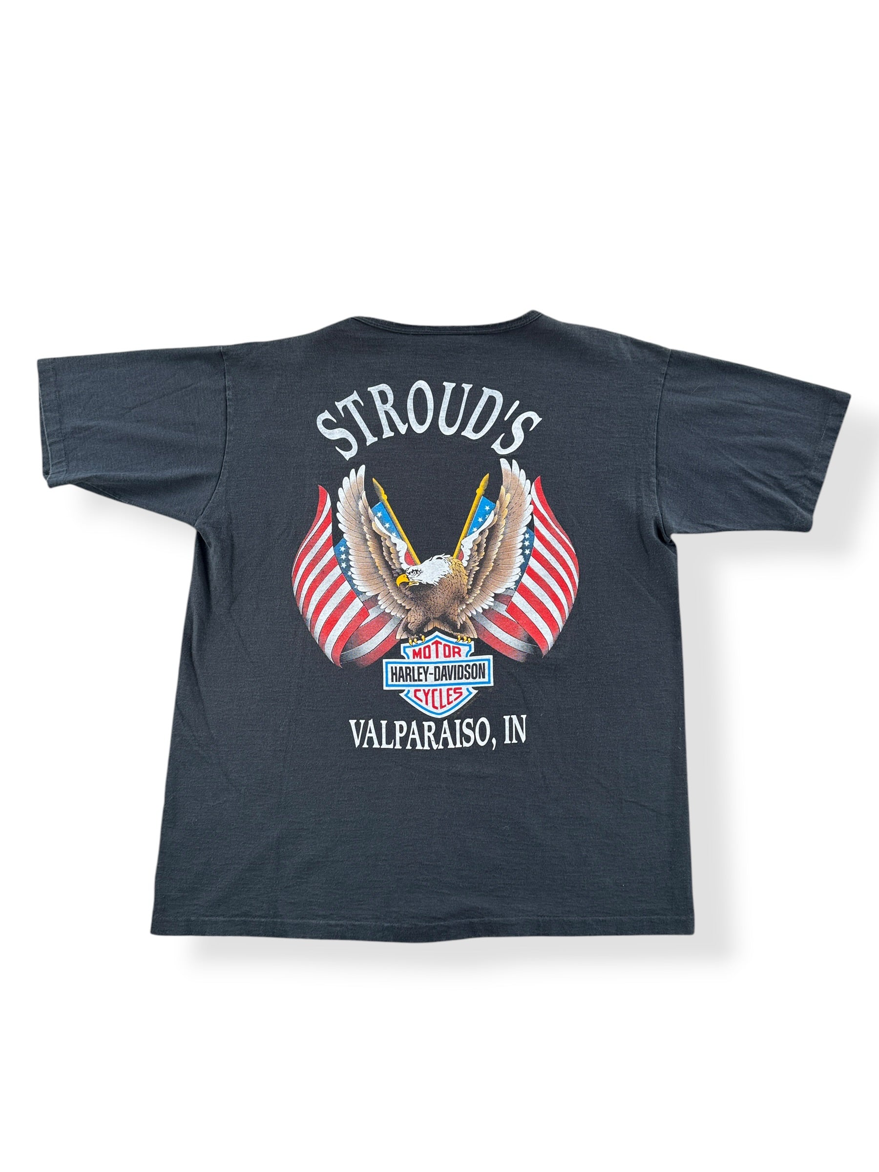 Back of Vintage Harley-Davidson Live Free Ride Free Tee SZ L