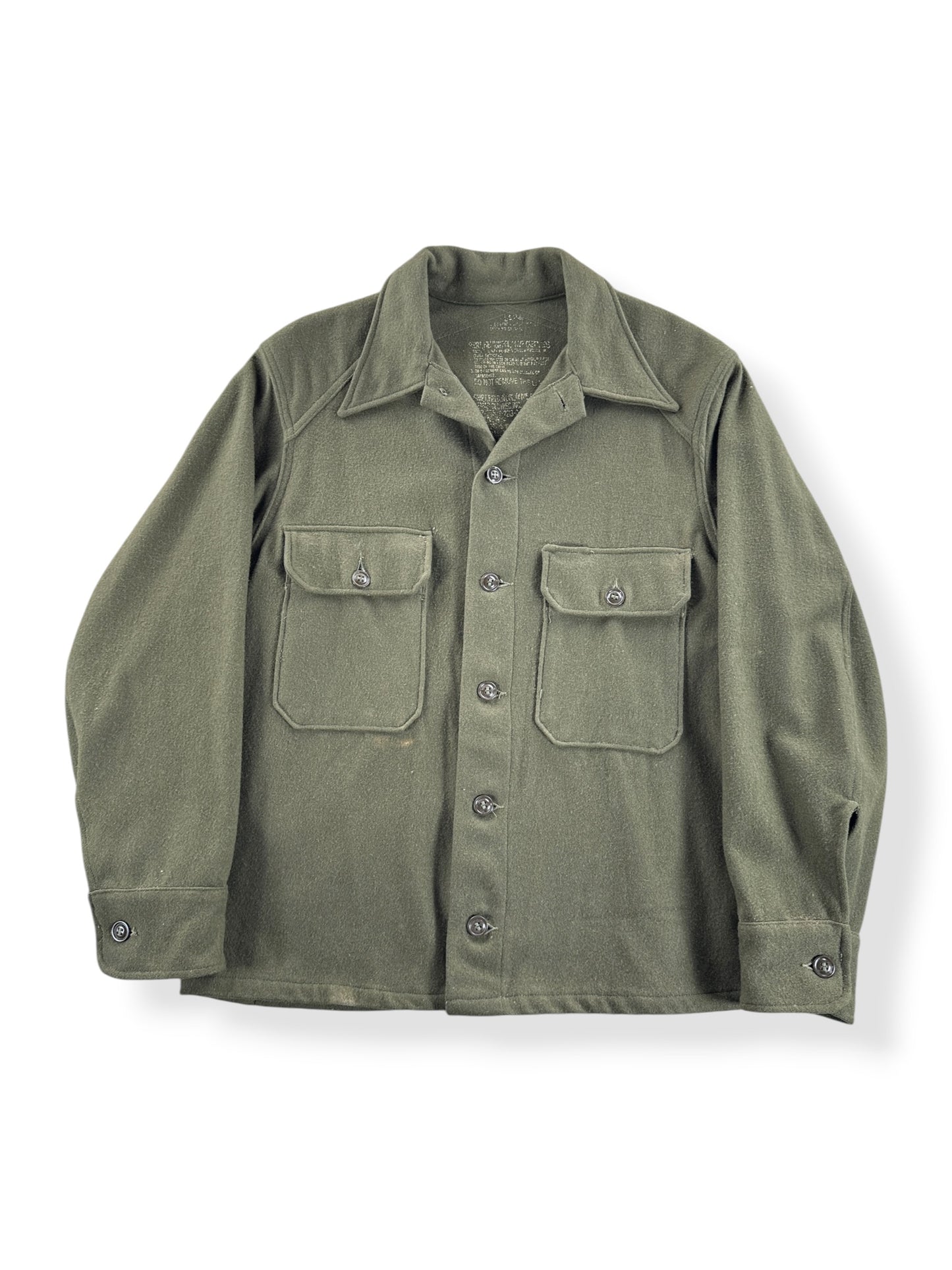 Front of Vintage Wool Military Shirt SZ L