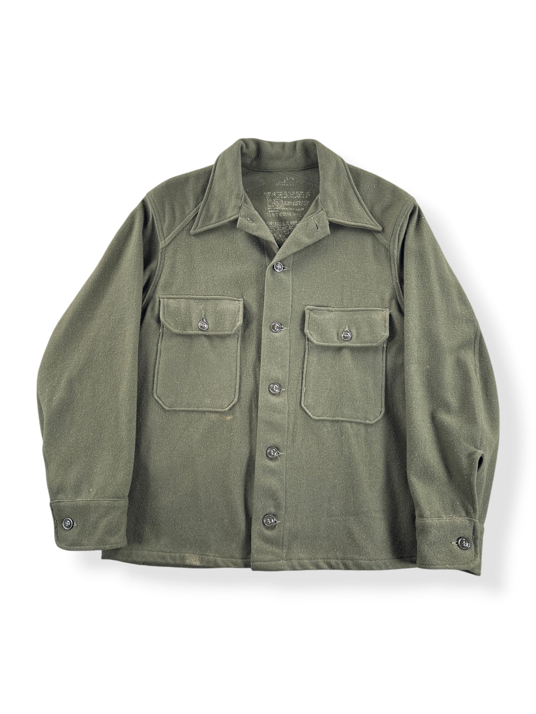 Front of Vintage Wool Military Shirt SZ L