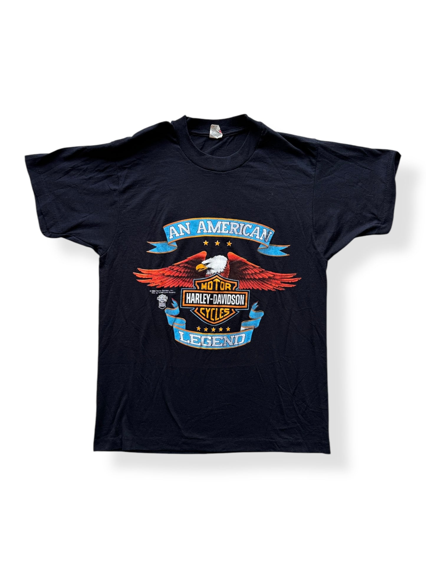 Front of Vintage Harley Davidson An American Legend Eagle Tee SZ S