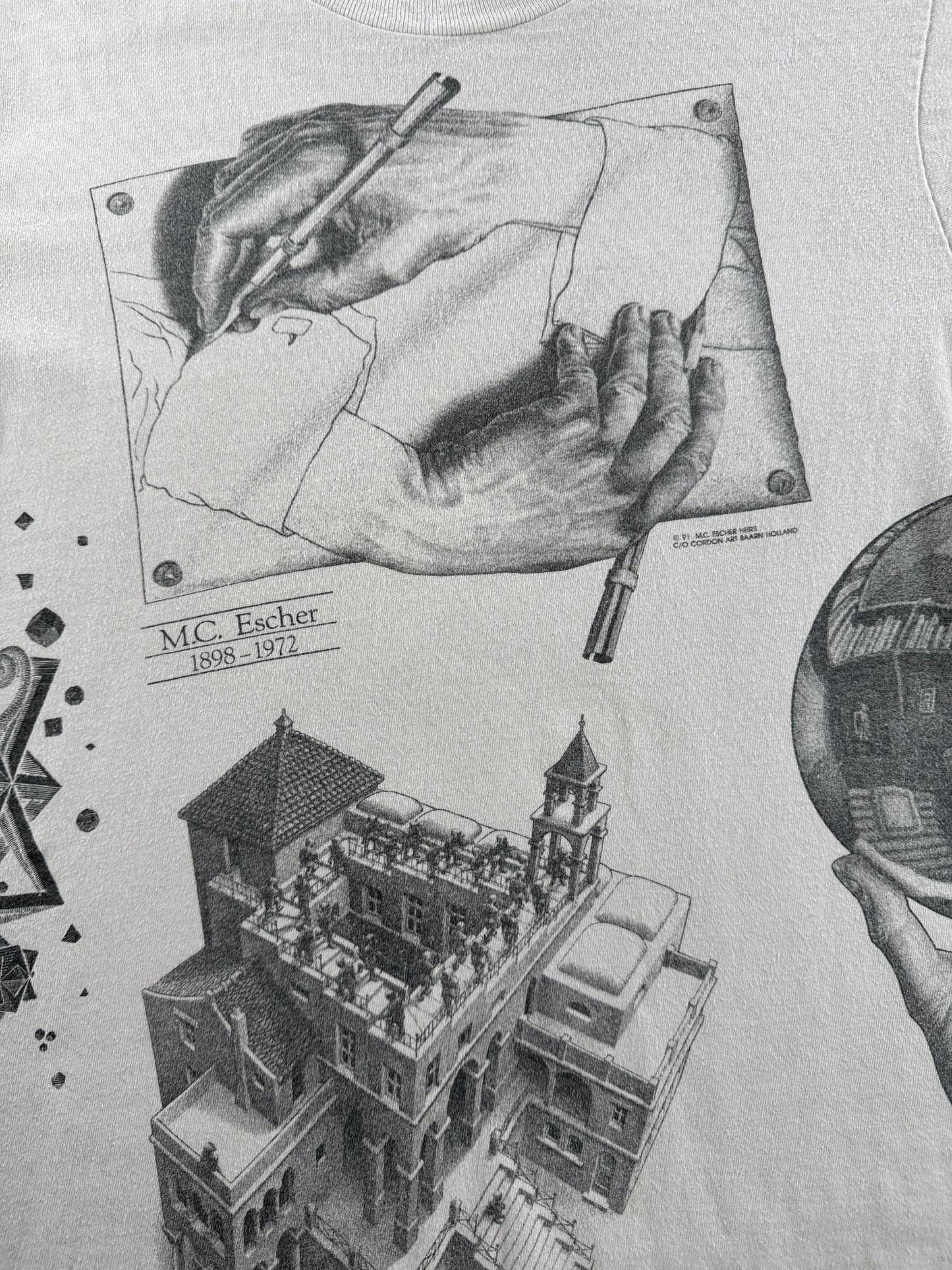 Graphic of Vintage Andazia MC Escher AOP Tee SZ M