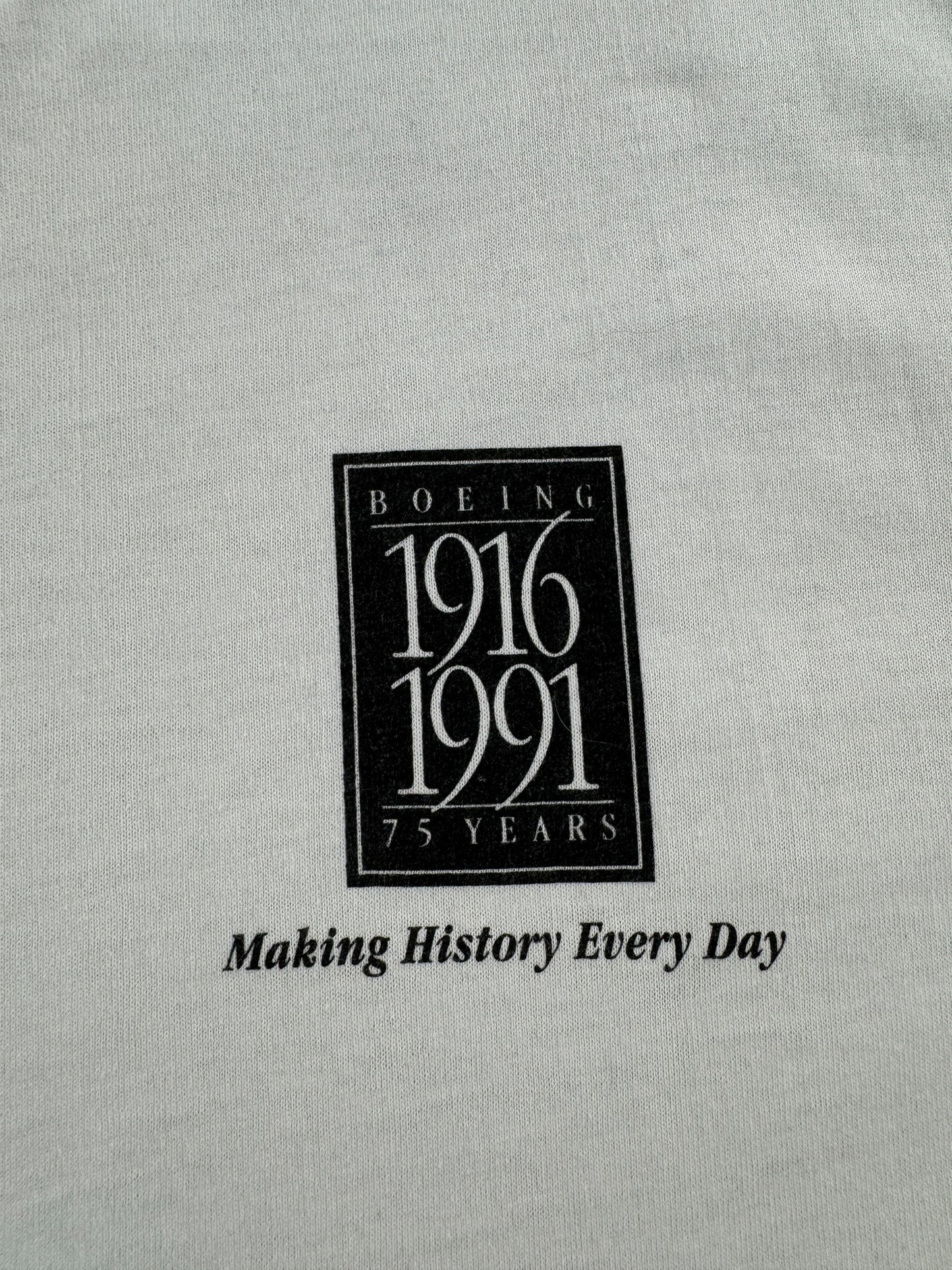 Graphic of Vintage Boeing 75 Year Anniversary Tee SZ M