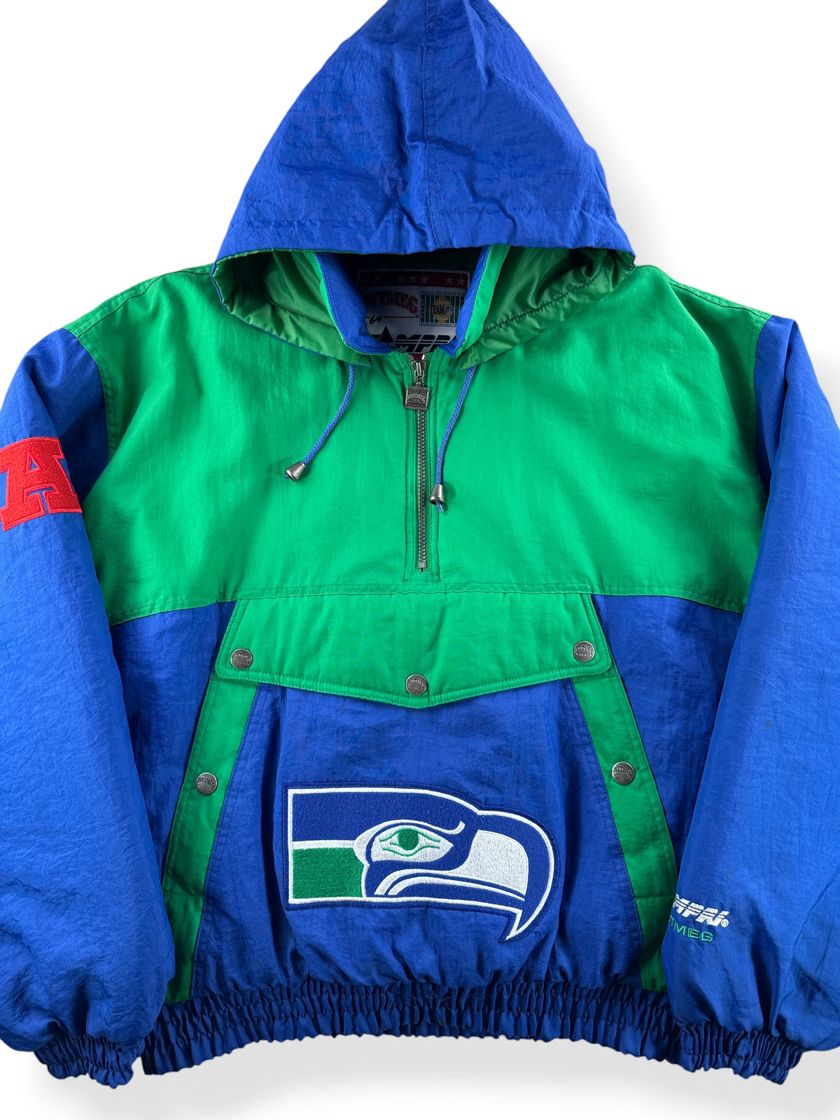 Close-up of Vintage Seattle Seahawks Pullover Jacket SZ L