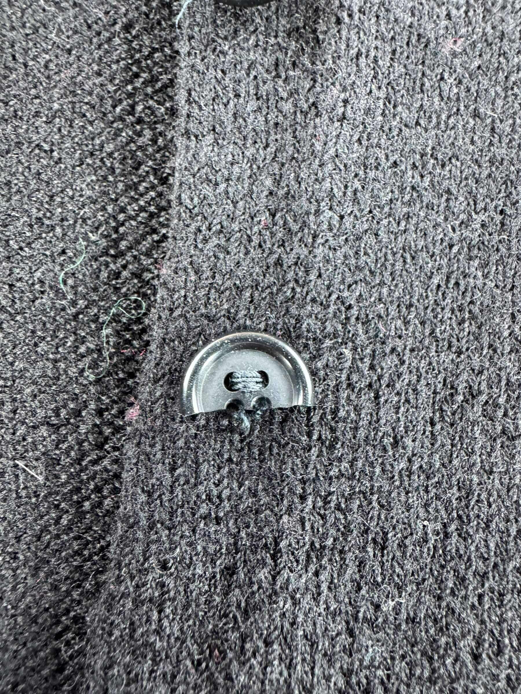 Cracked Button on Vintage Striped Sleeve Sweater SZ M