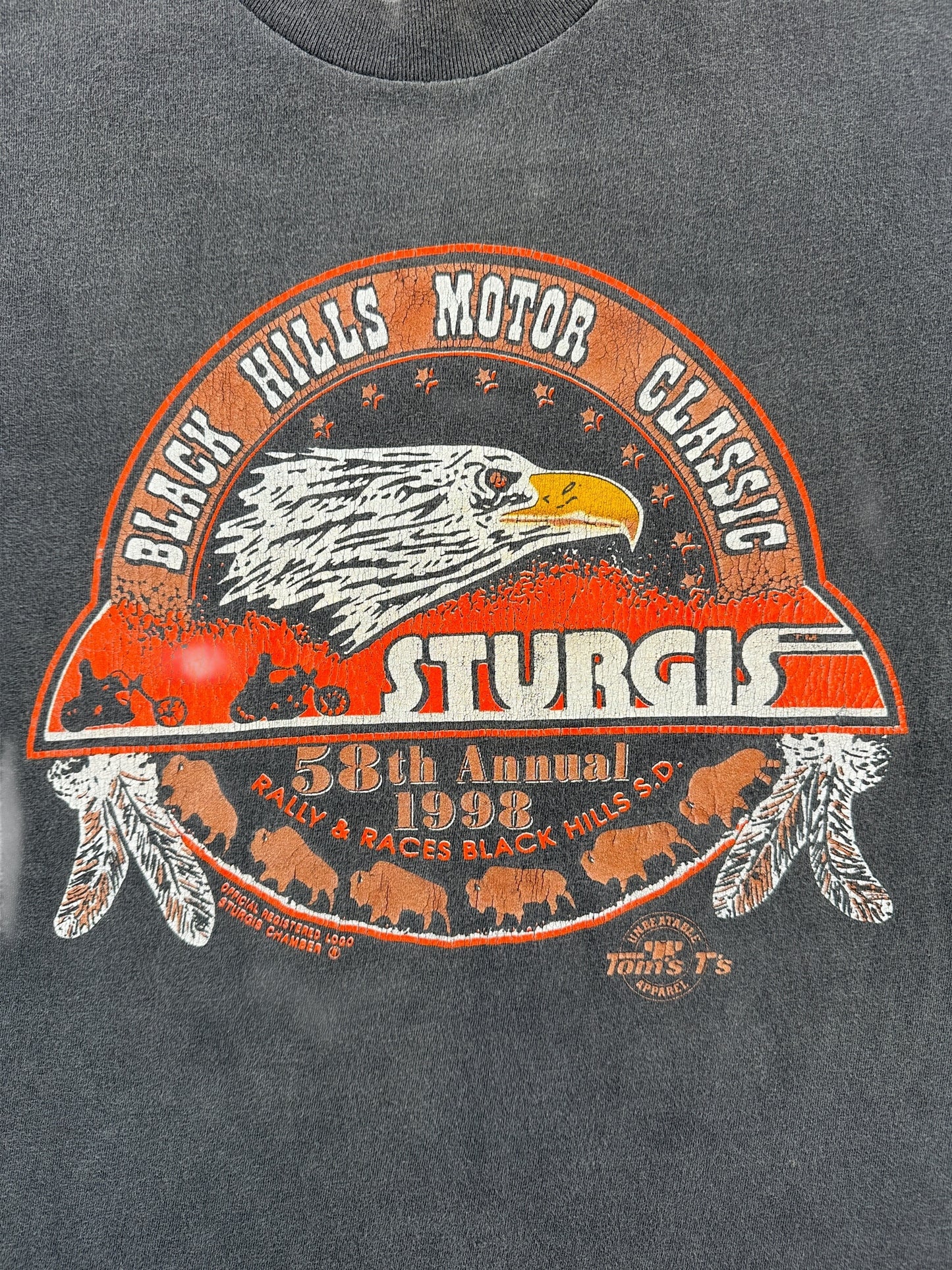 Front Graphic of Vintage 90s Sturgis Tee SZ L