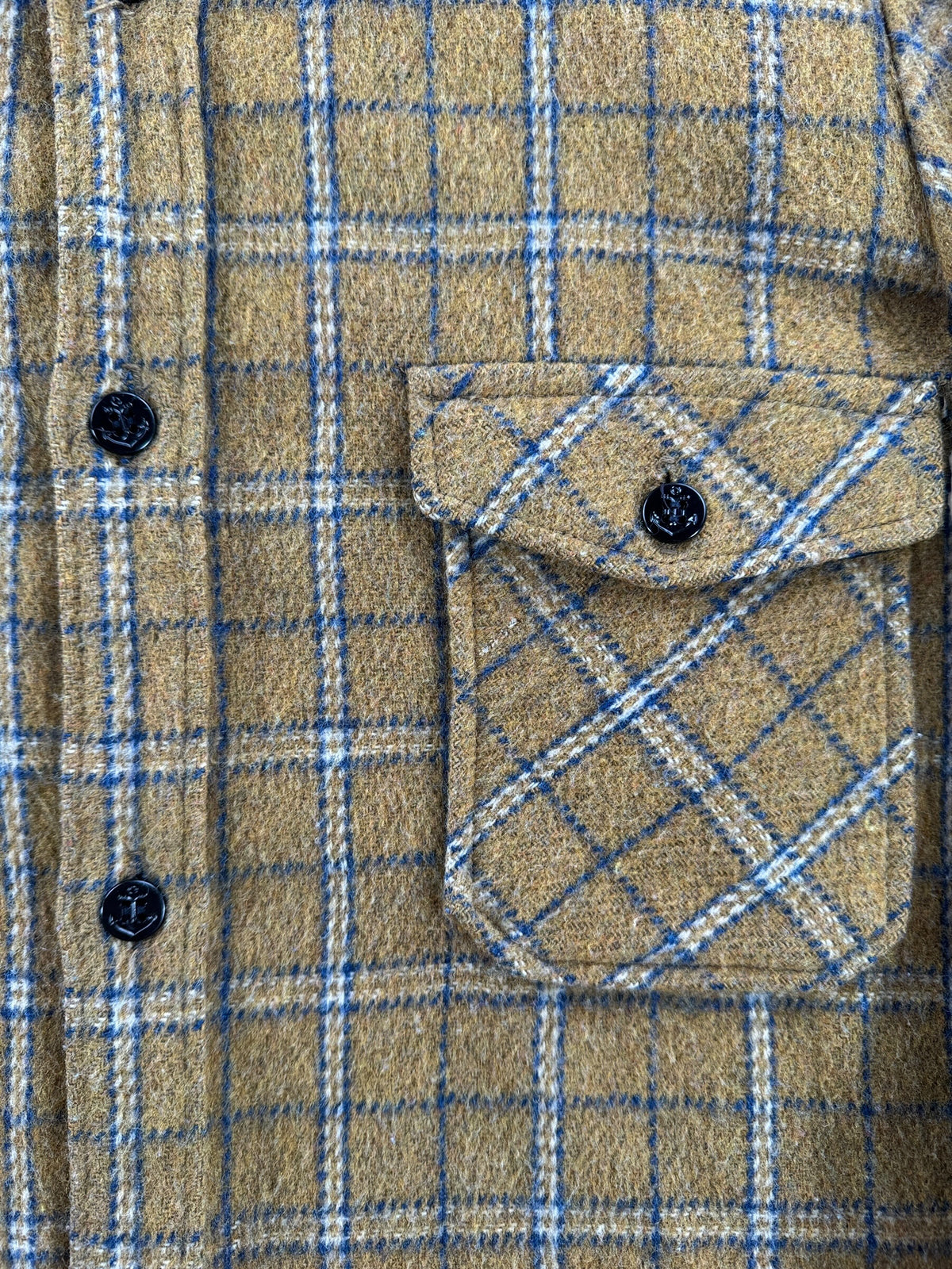 Pocket on Vintage 70s CPO Wool Flannel SZ M