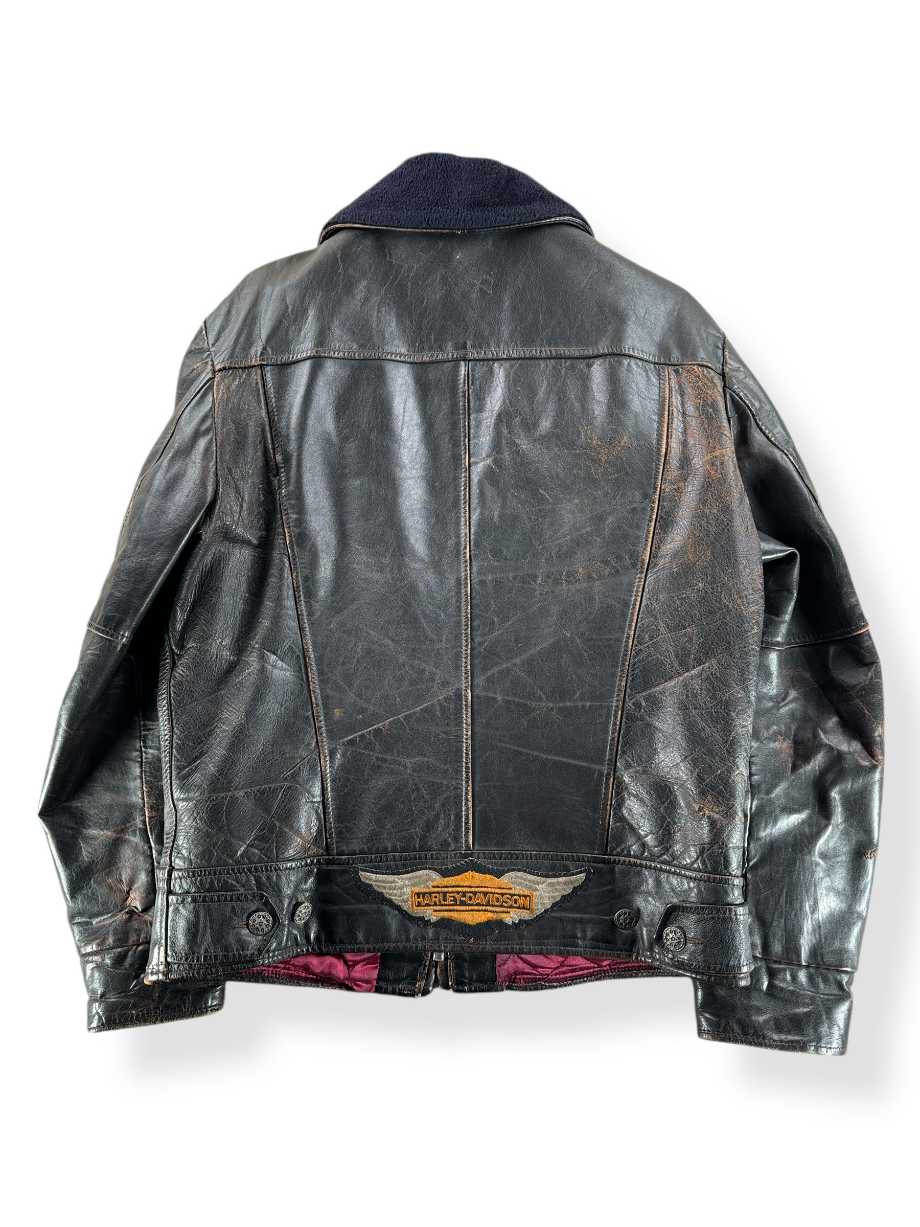 Back of Vintage Harley-Davidson Horsehide Leather Jacket SZ M
