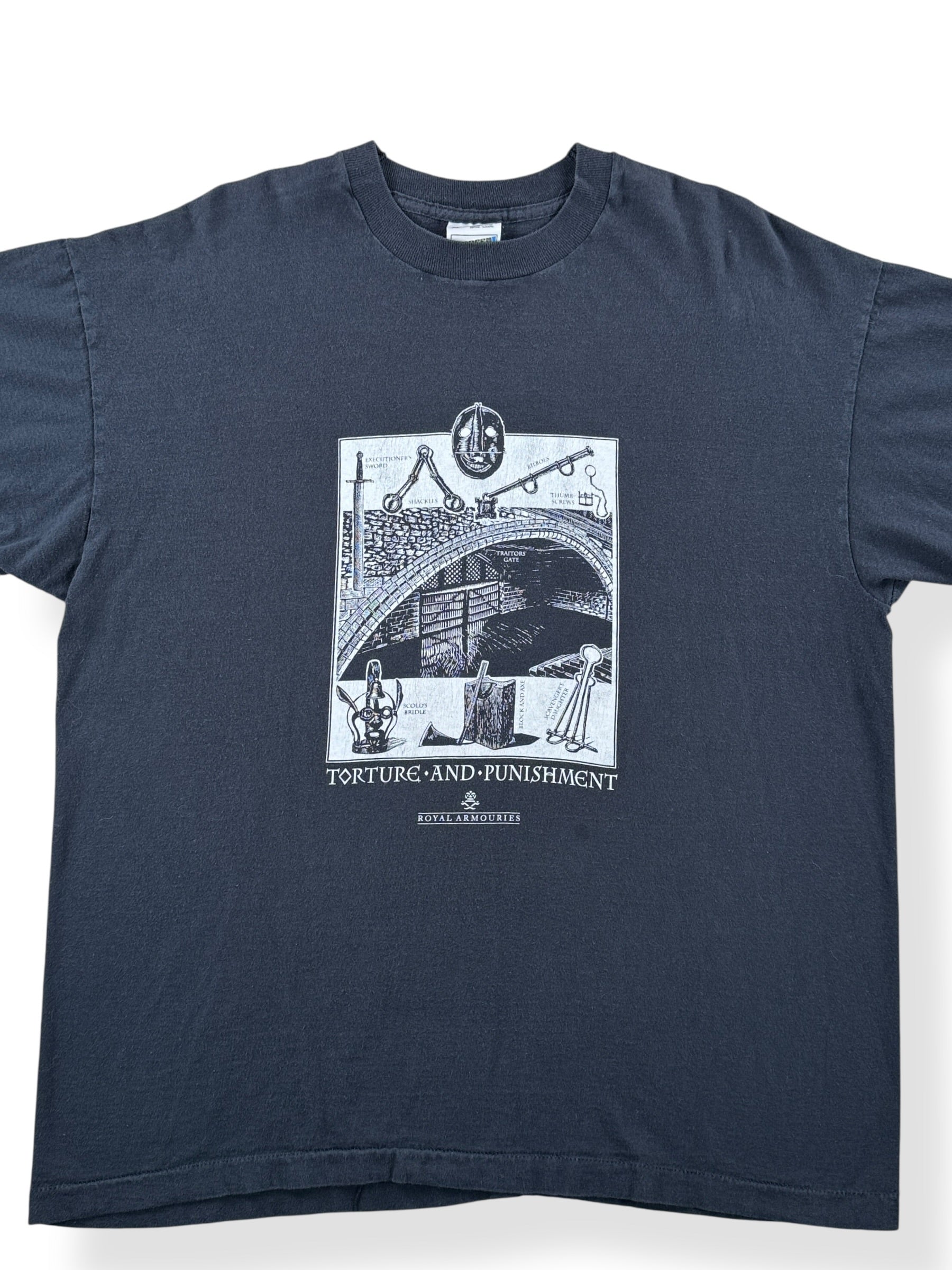 Front Close Up of Vintage Torture And Punishment Tee SZ XL