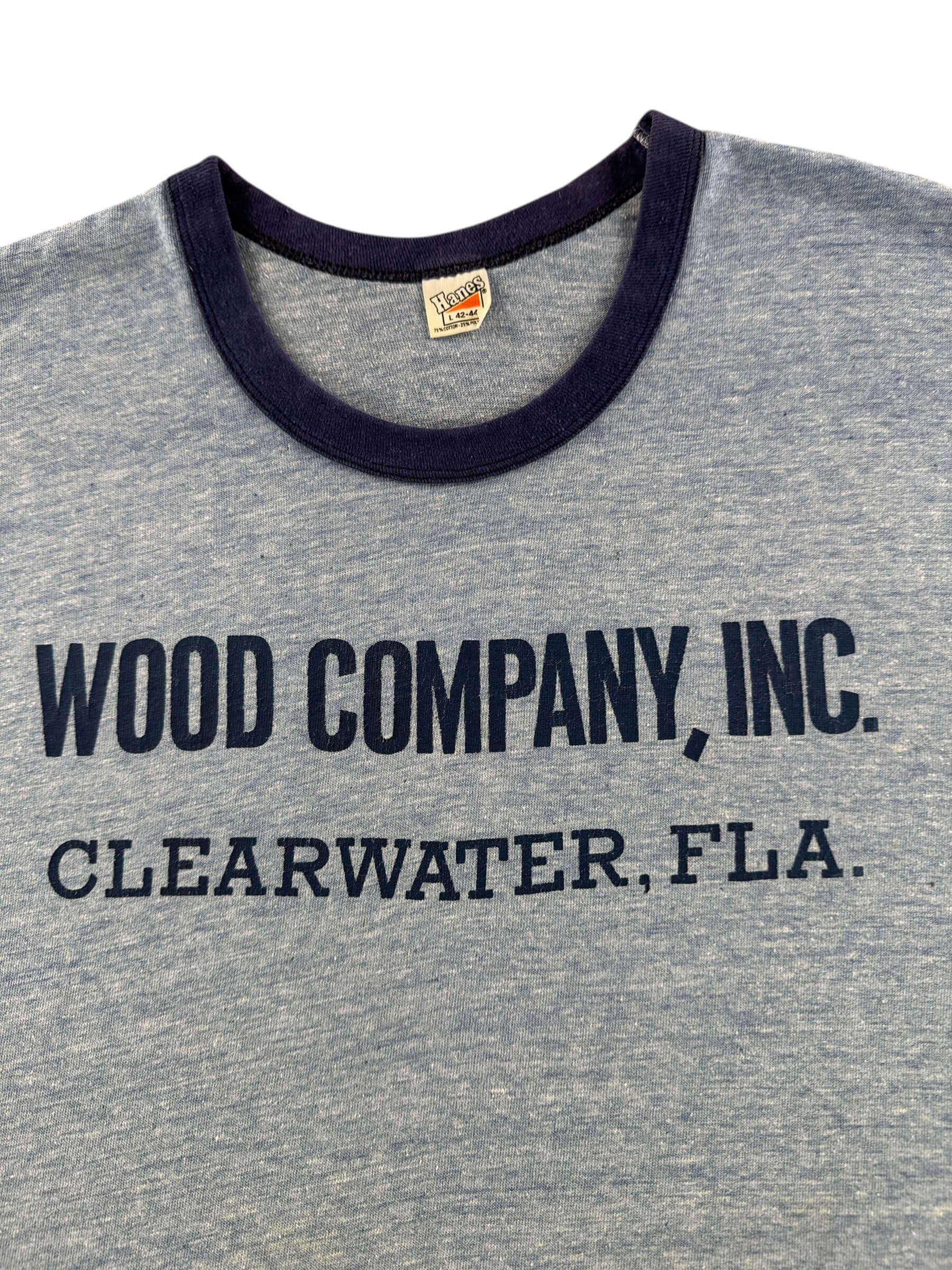 Graphic on Vintage Wood Company, Inc. Ringer Tee SZ L (Fits M)