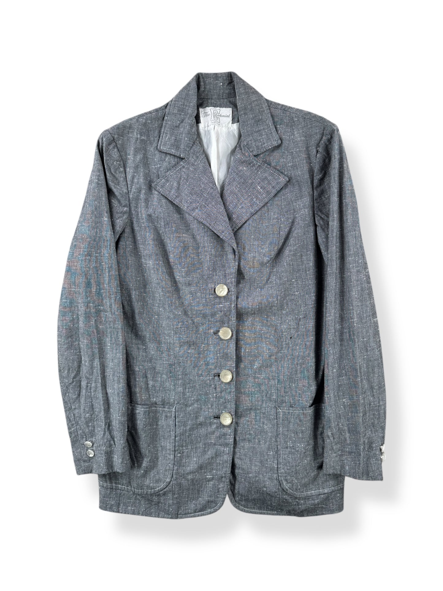 Front of Vintage 60s Silk Blend Blazer SZ S