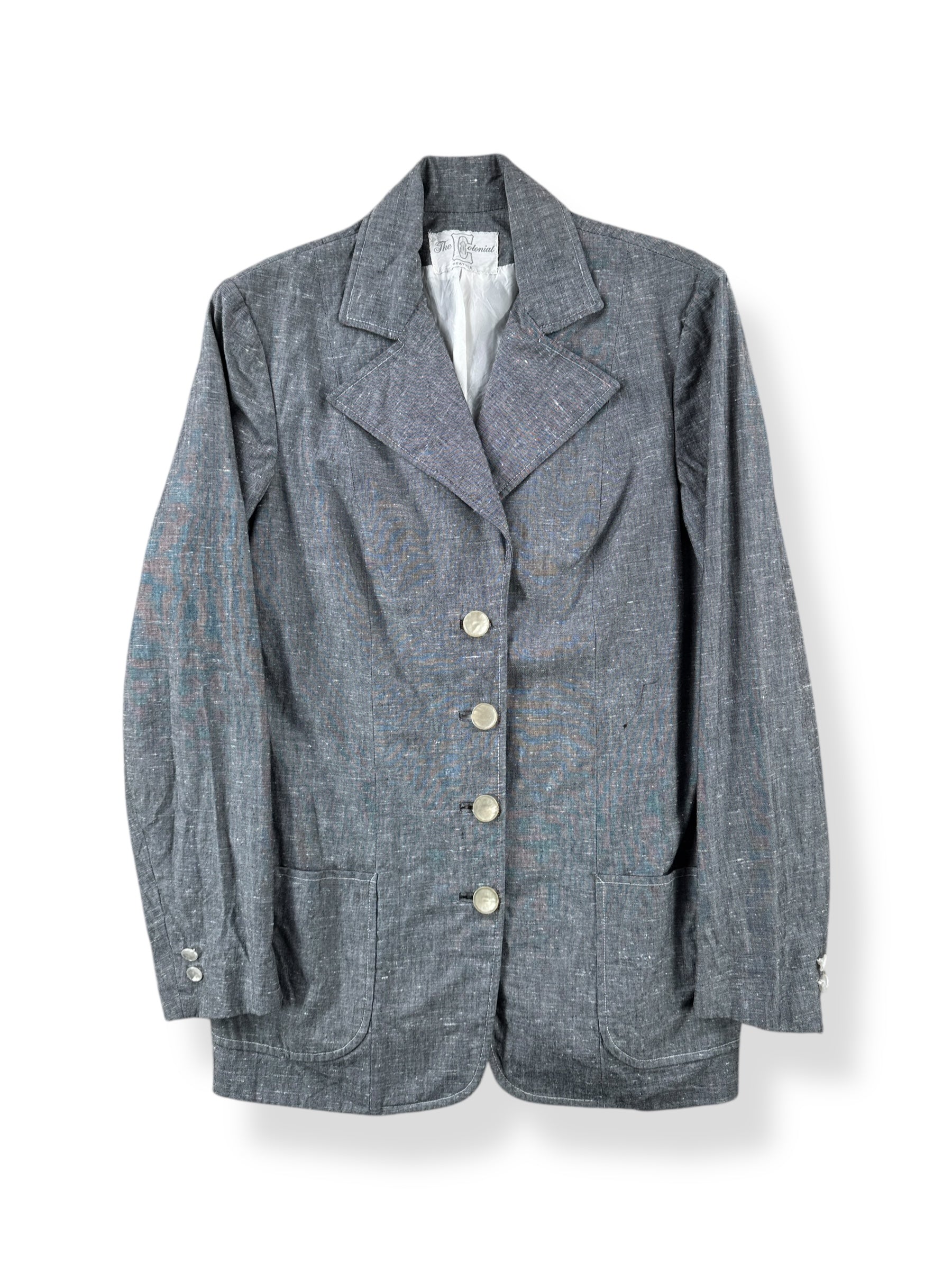 Front of Vintage 60s Silk Blend Blazer SZ S