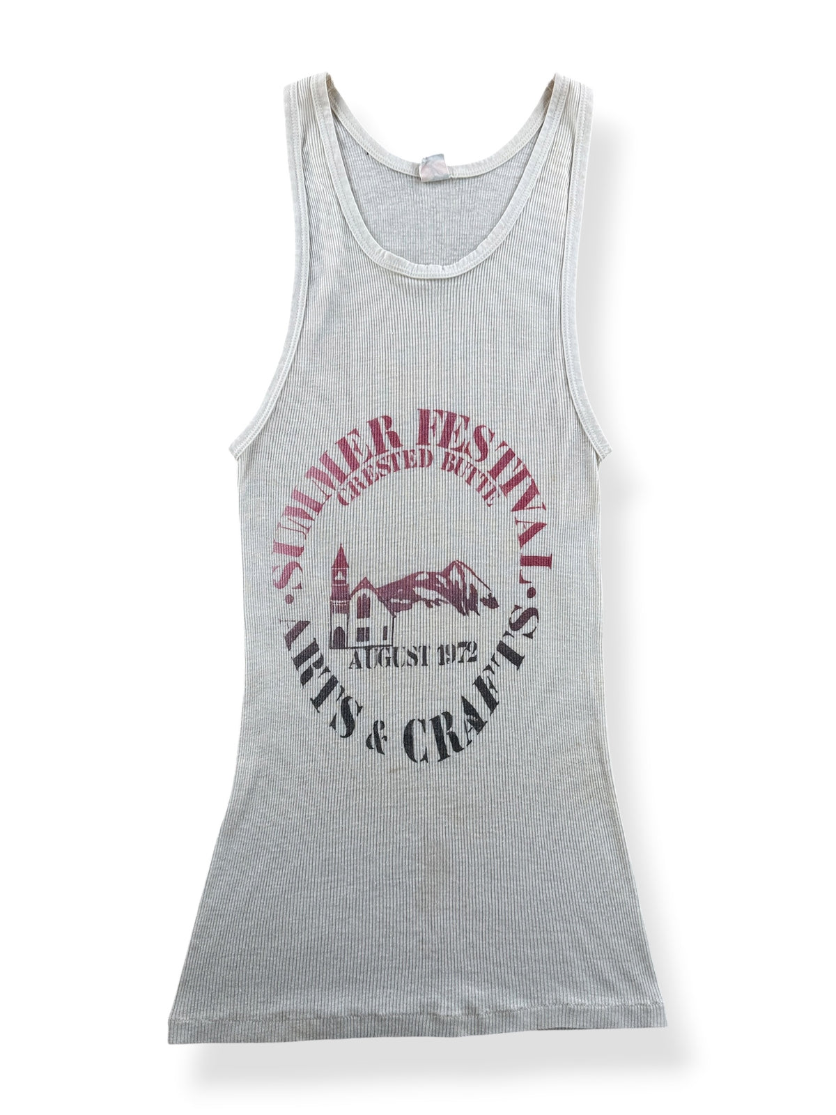 Front of Vintage Crested Butte Summer Festival 1972 Tank Top SZ S-L