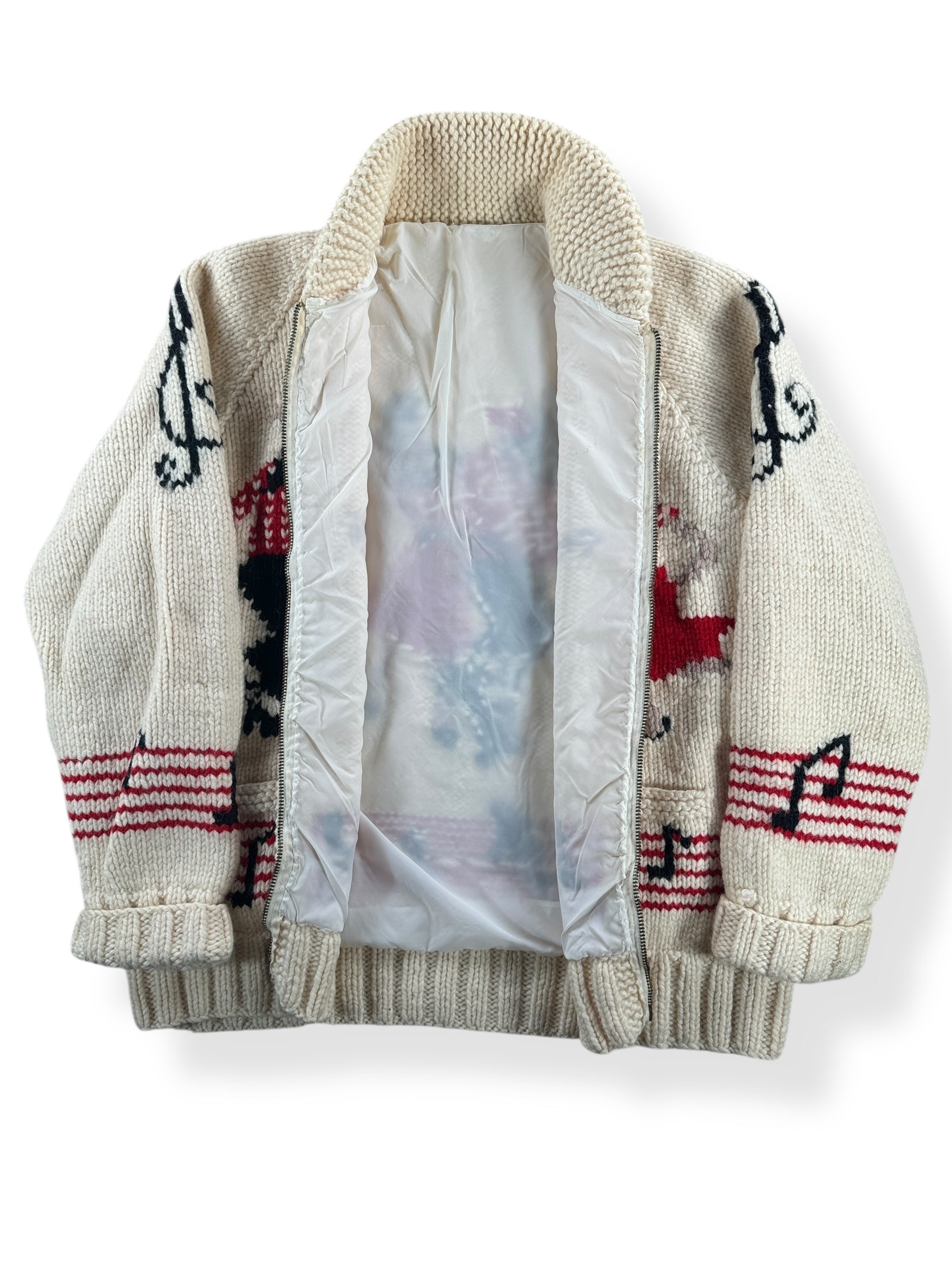 Inside of Vintage Mary Maxim Hoedown Cowichan Sweater SZ L