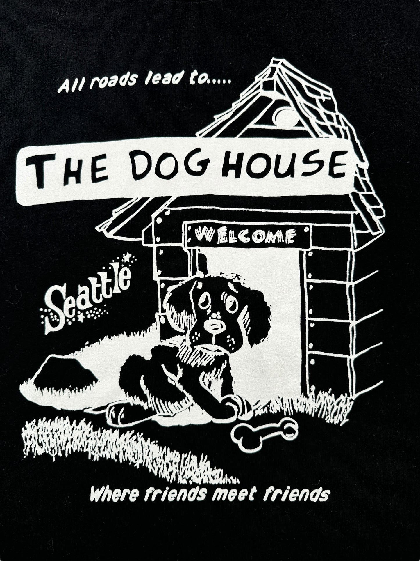 Front Graphic of Vintage The Dog House Seattle Tee SZ L