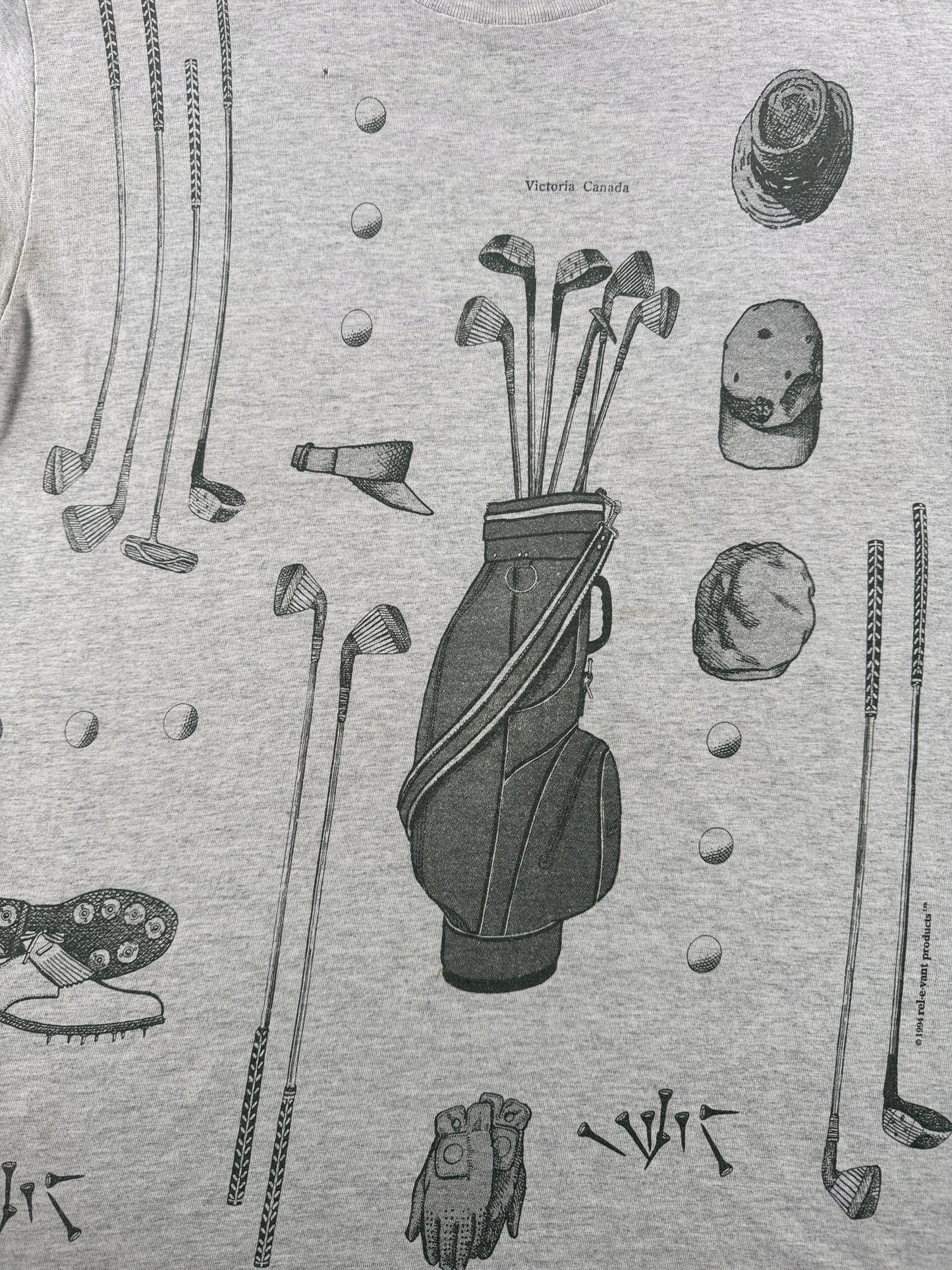Graphic of Vintage Rel-e-vant Golf AOP Tee SZ L