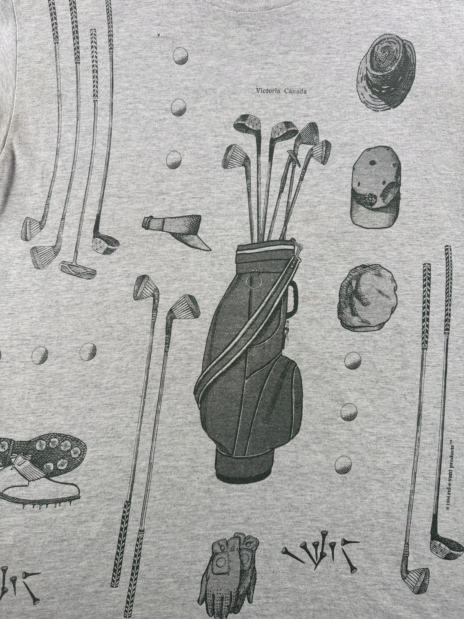 Graphic of Vintage Rel-e-vant Golf AOP Tee SZ L