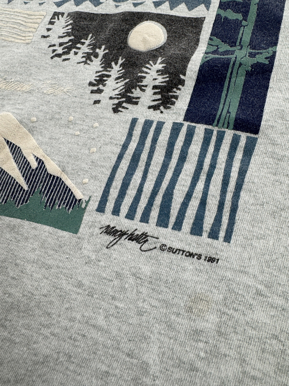 Trademark on Vintage Mt Rainier Nat Park Salmon Tee SZ M