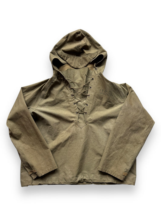 front of Vintage WWII Era Foul Weather Smock SZ XL