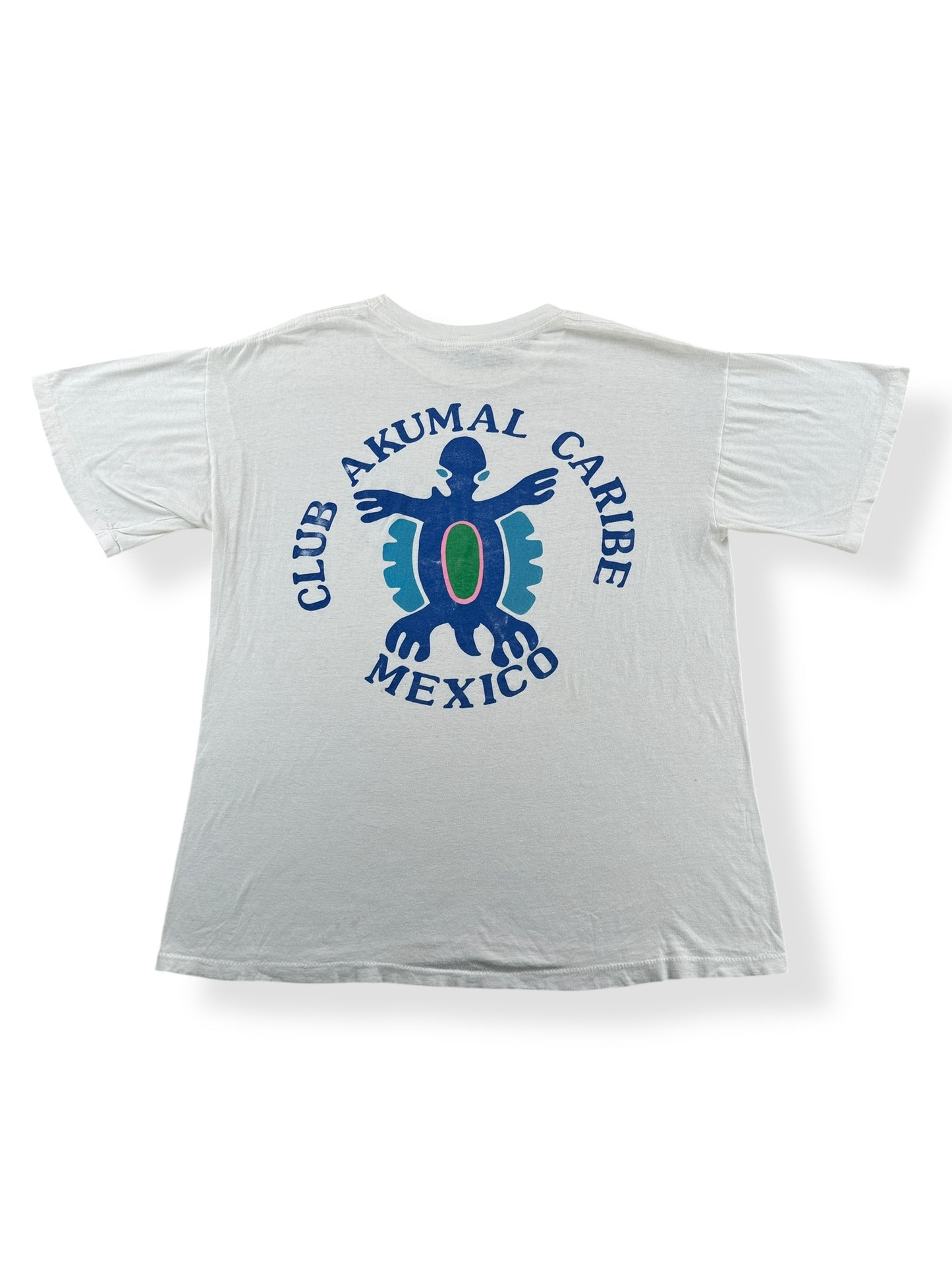 Back of Vintage Akumal Mexico Tee SZ L