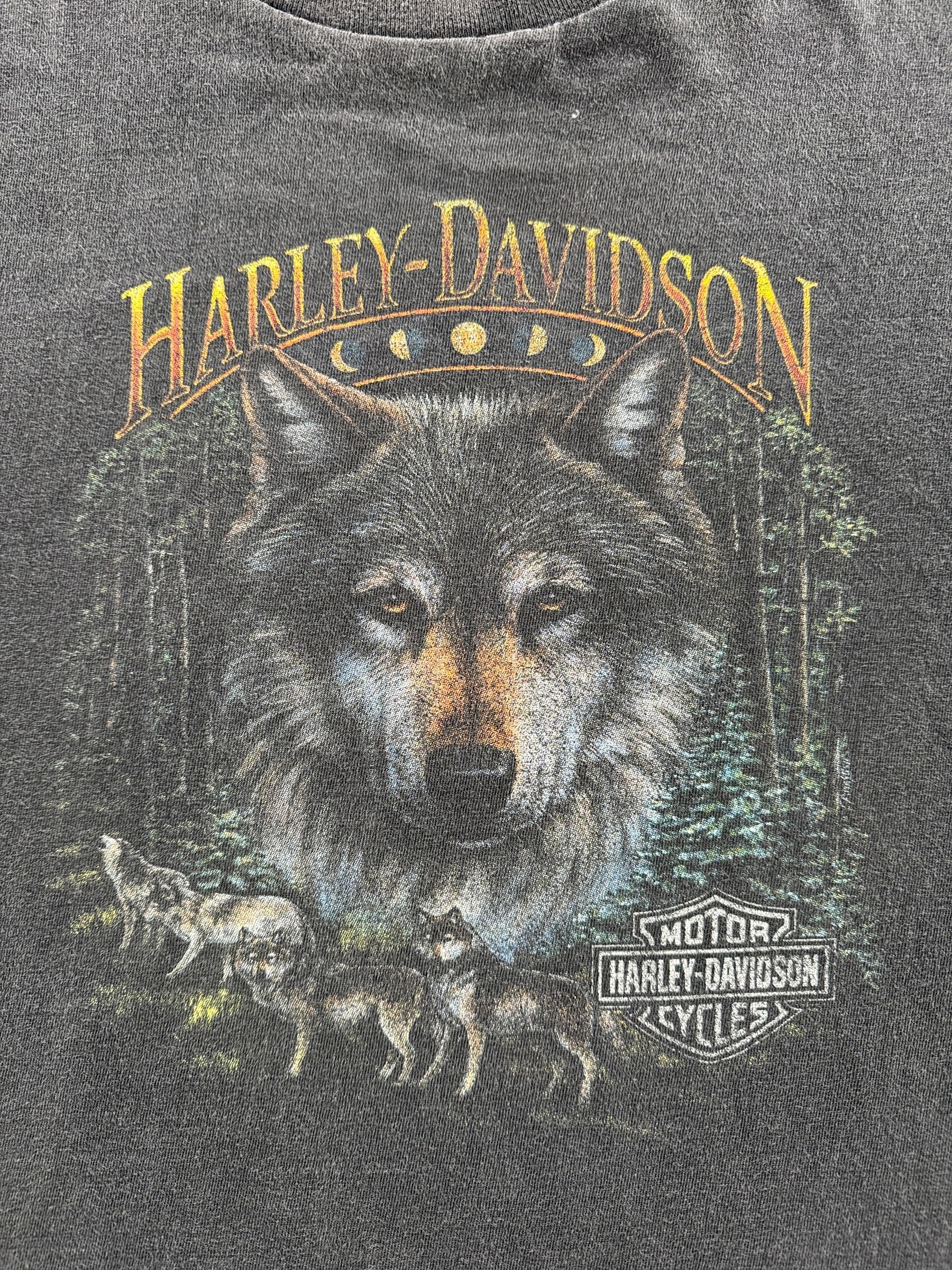 Graphic of Vintage 90s Pike Wolf Harley Tee SZ XL