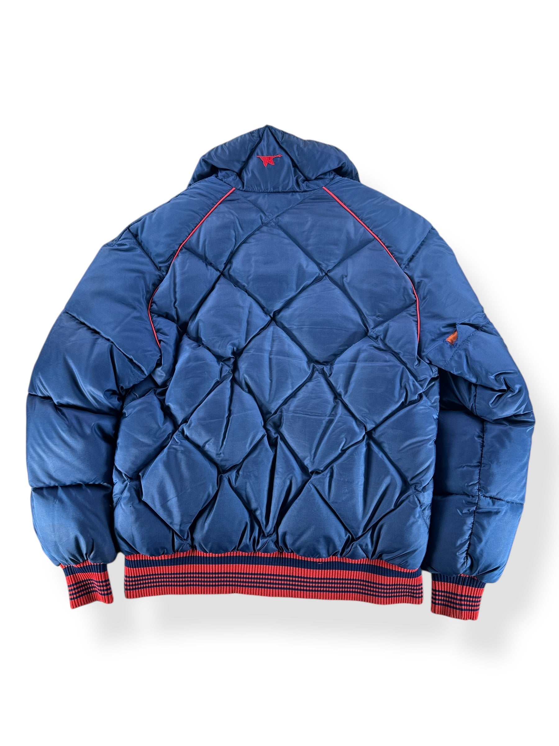 Back of Vintage 80s Blue Puffer Ski Jacket SZ L