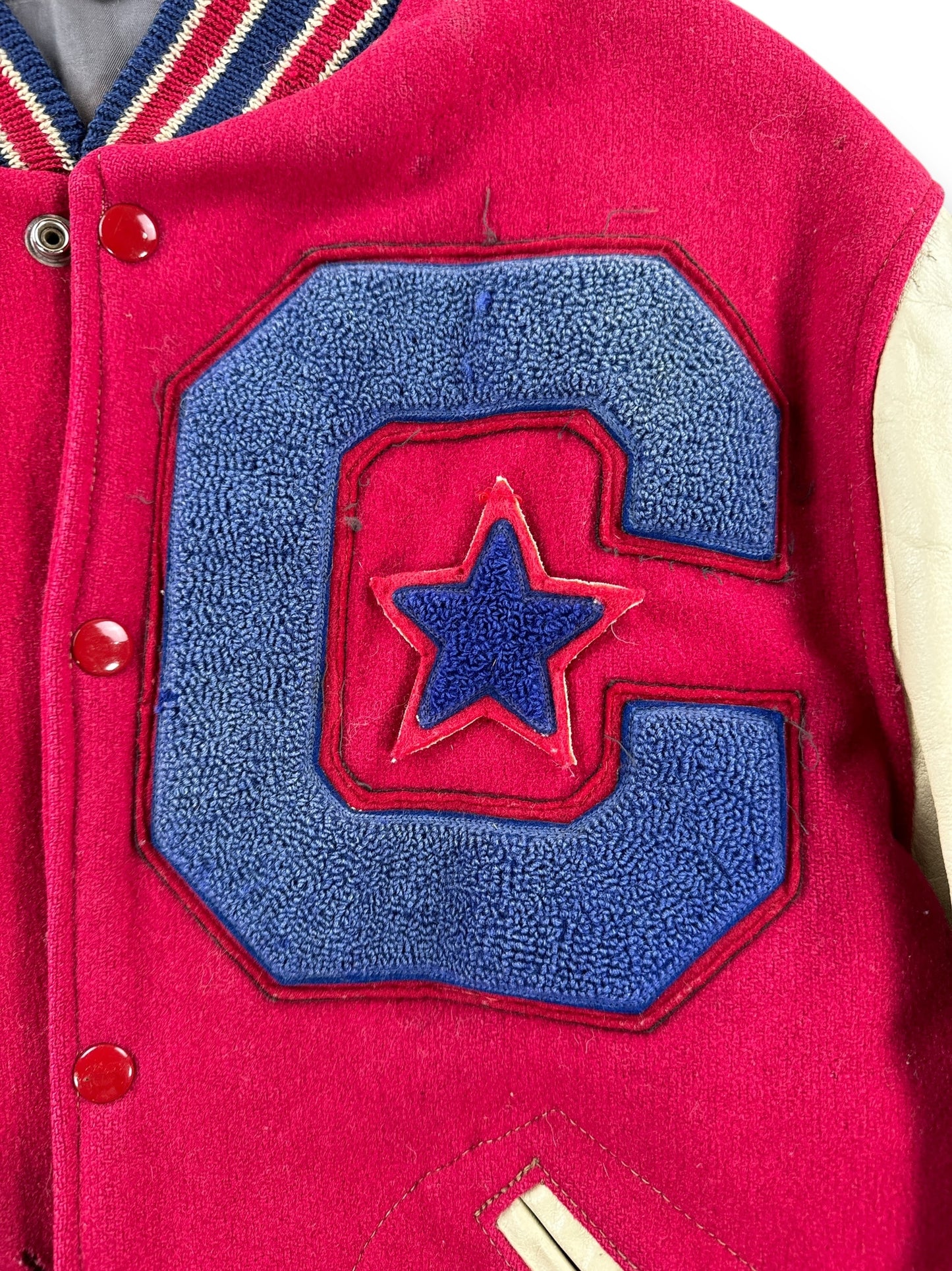 Patch on Vintage C Varsity Jacket SZ M