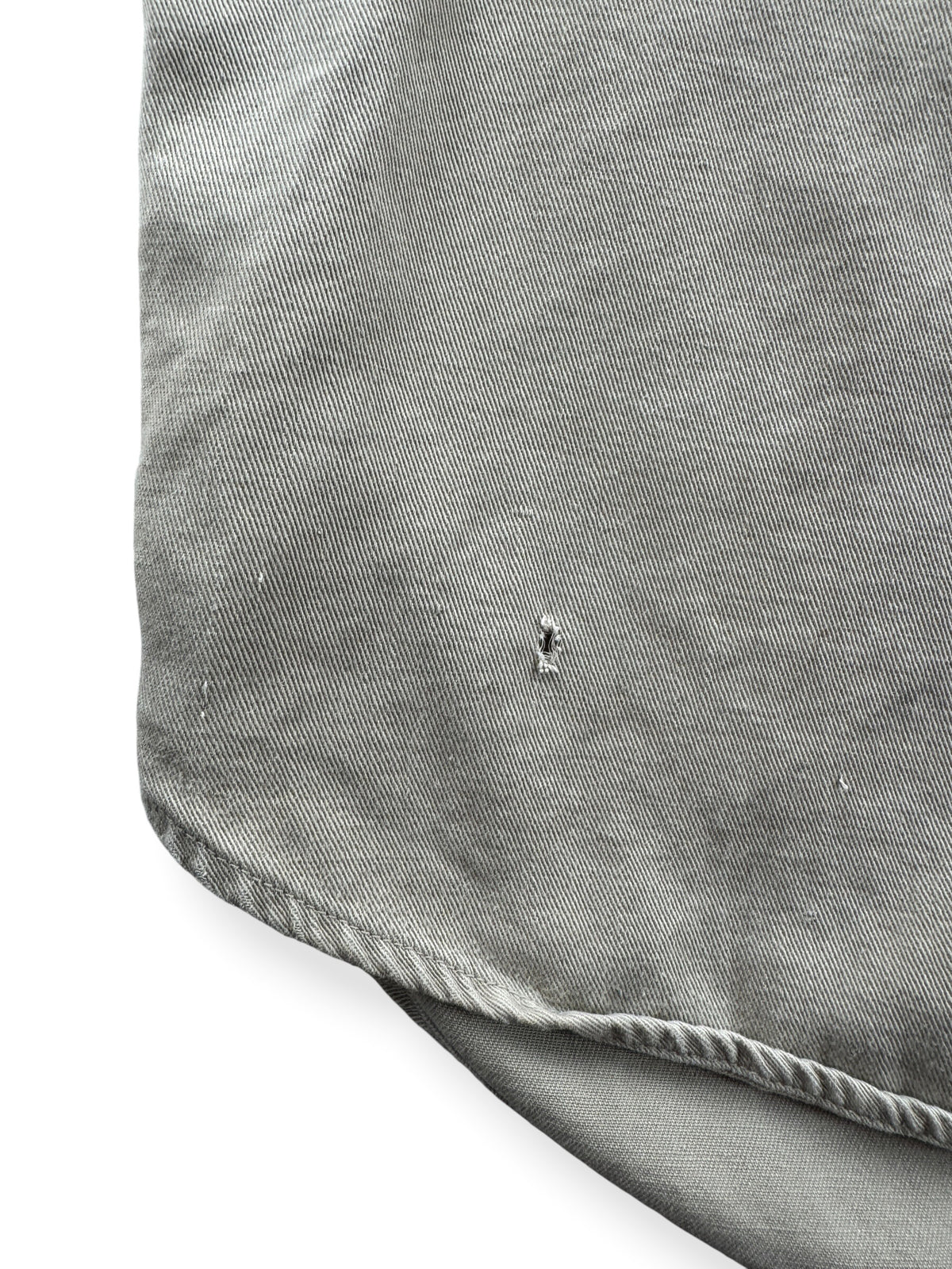 Small holes near hem on Vintage 1960s Distressed Big Mac Penney's Work Shirt SZ M