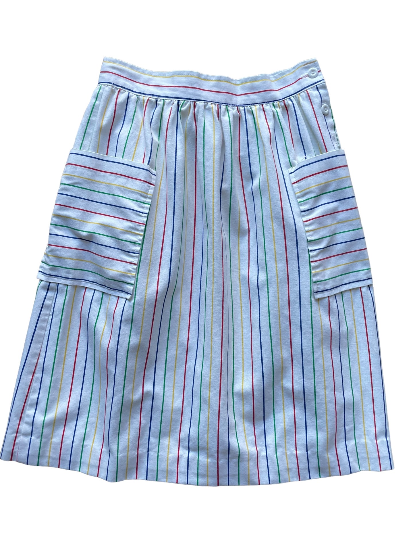 Full front view of 1980s Striped Cotton Skirt SZ S-M