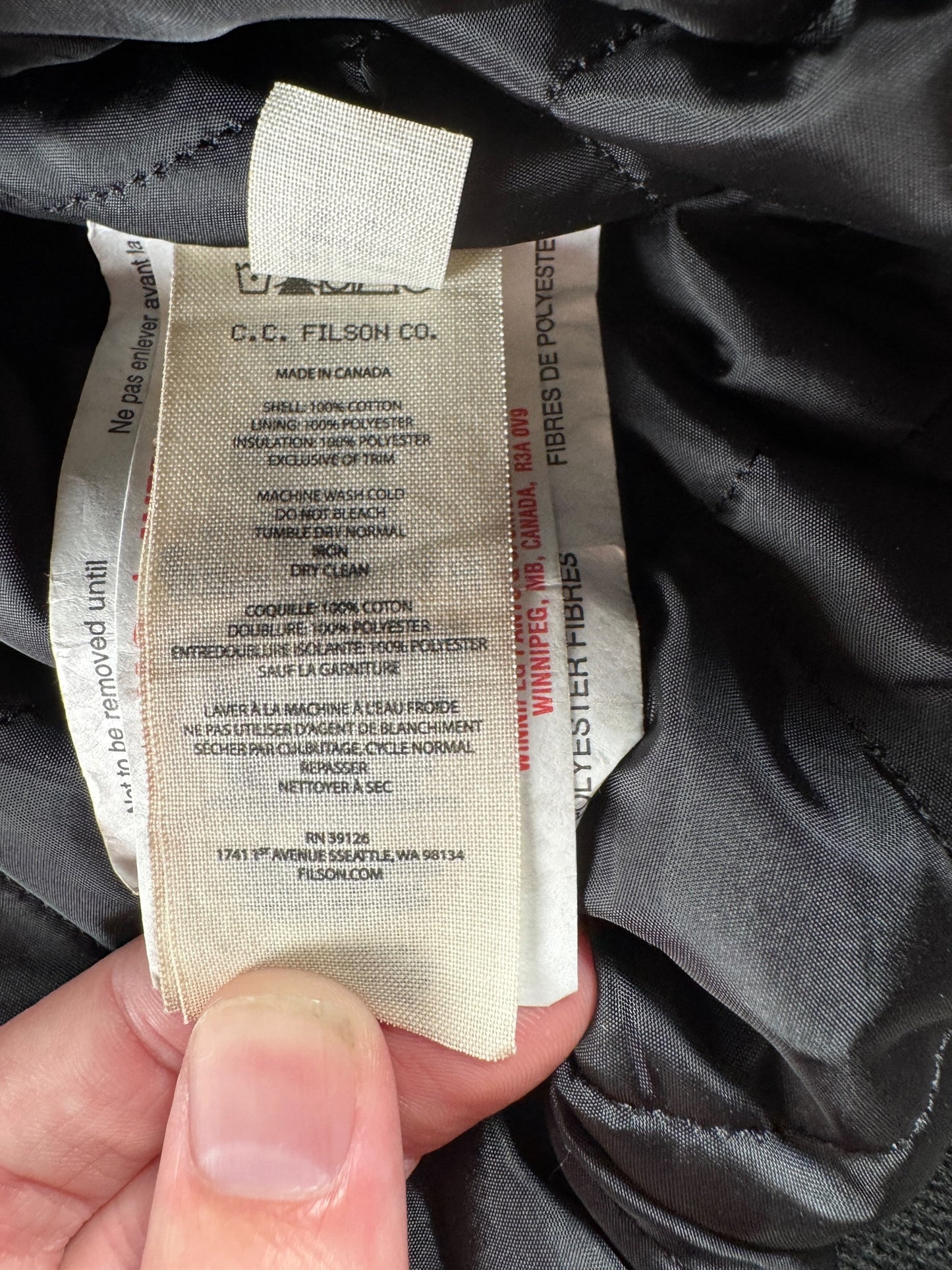 Filson Canvas Hooded Work Jacket SZ XL