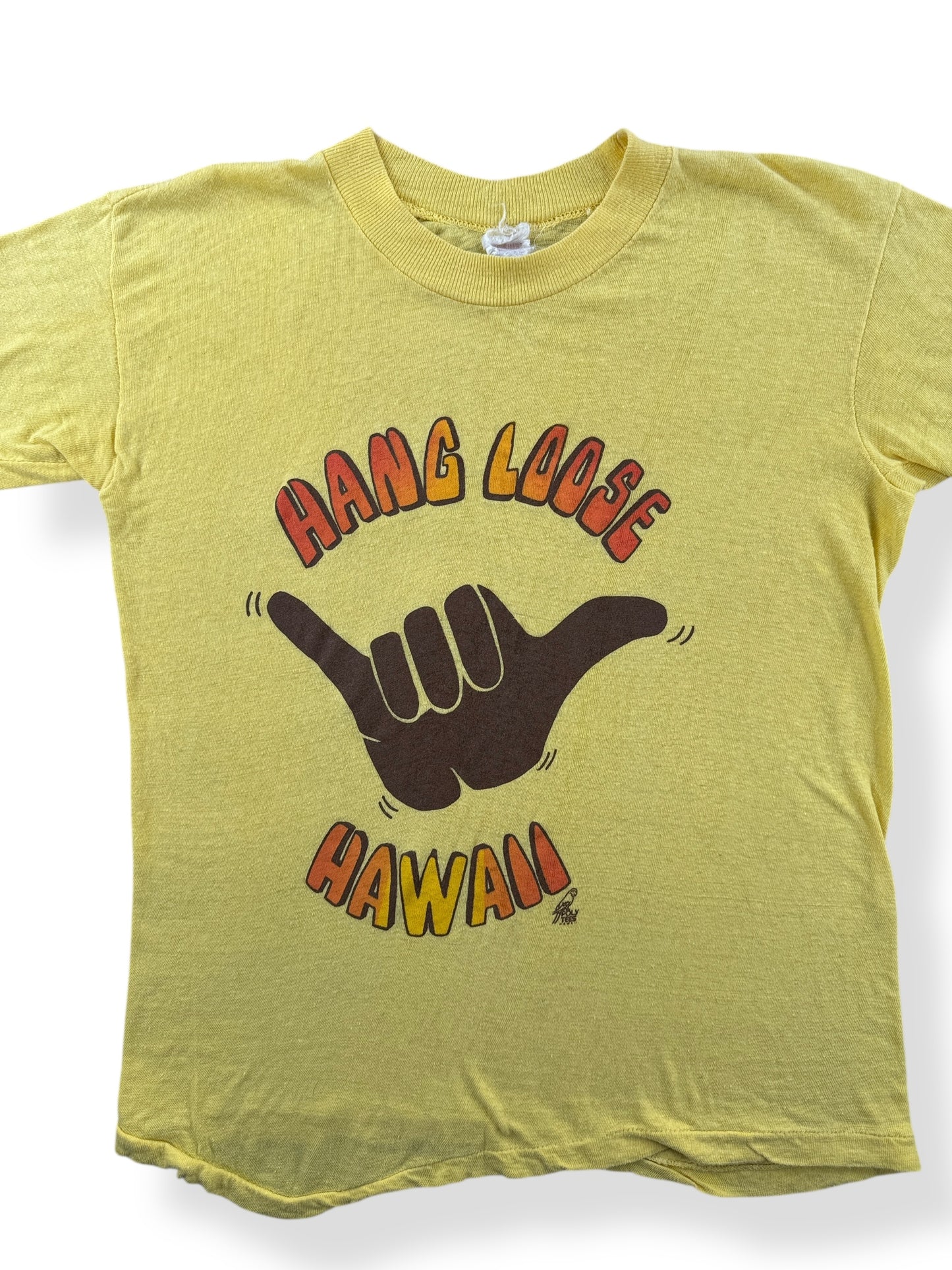 Front Close Up of Vintage Hang Loose Hawaii Tee SZ M