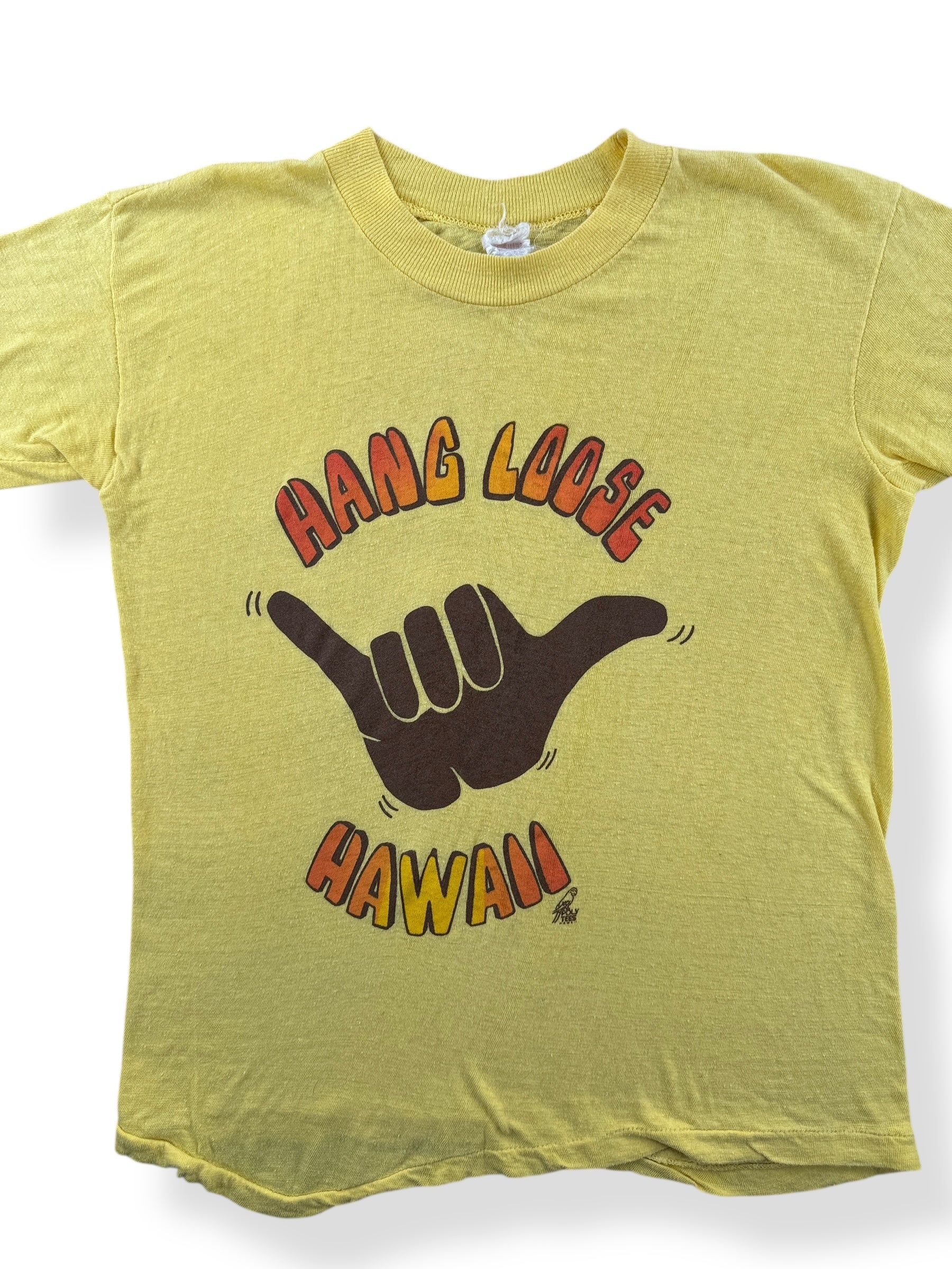 Front Close Up of Vintage Hang Loose Hawaii Tee SZ M