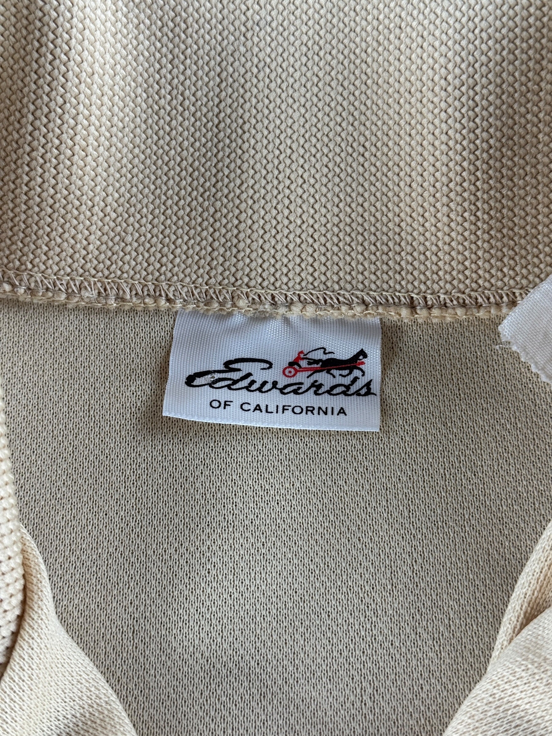Brand Tag on Vintage Edwards Polyester Polo Shirt SZ M