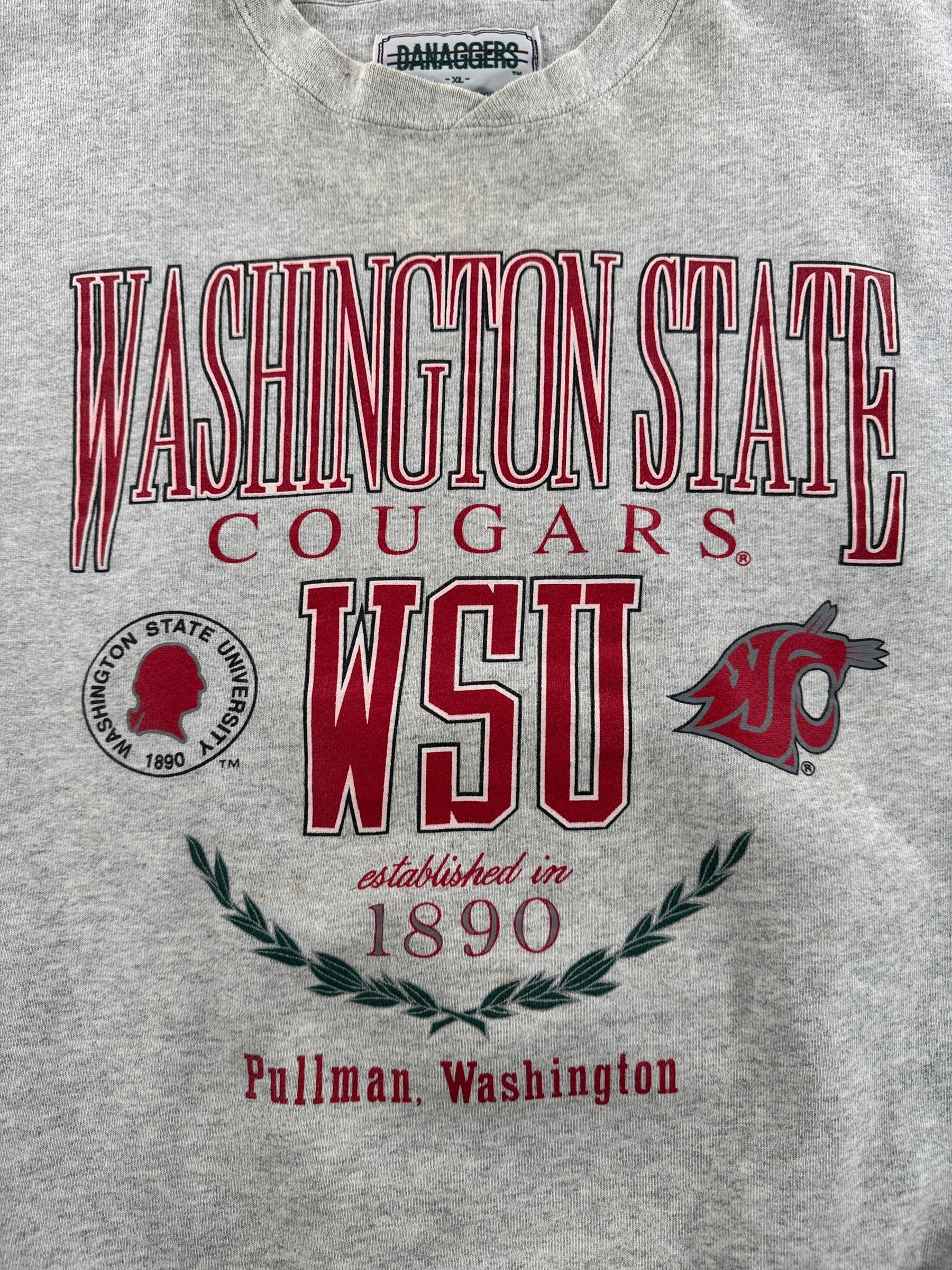 Graphic of Vintage Washington Cougars Crewneck SZ XL