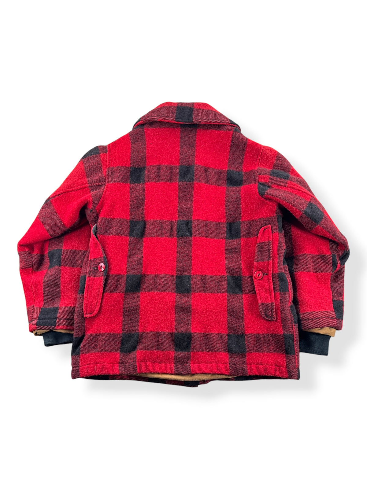 Back of Vintage Woolrich Buffalo Plaid Wool Jacket SZ M