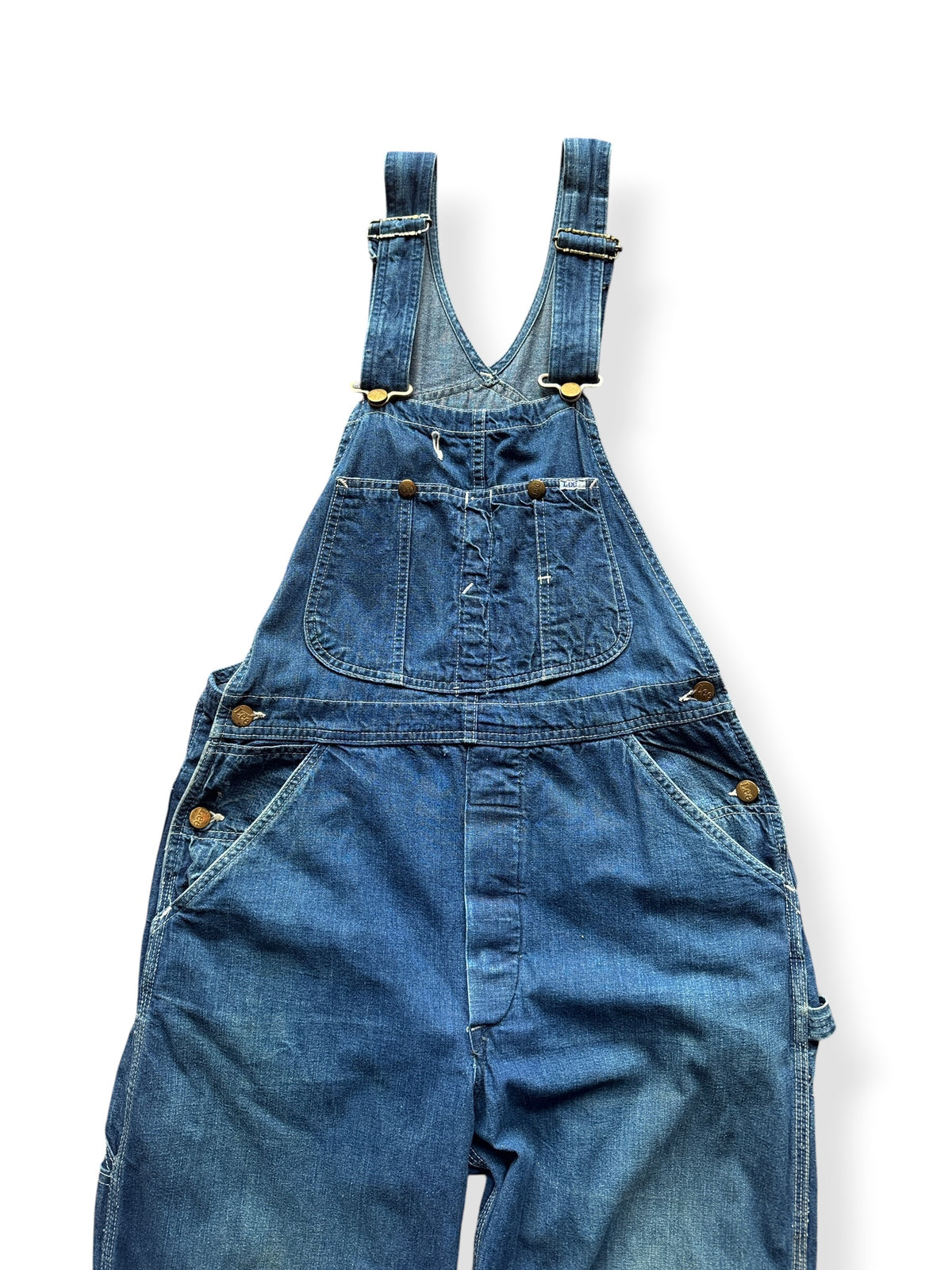 Close-up of Vintage Lee Overalls W33