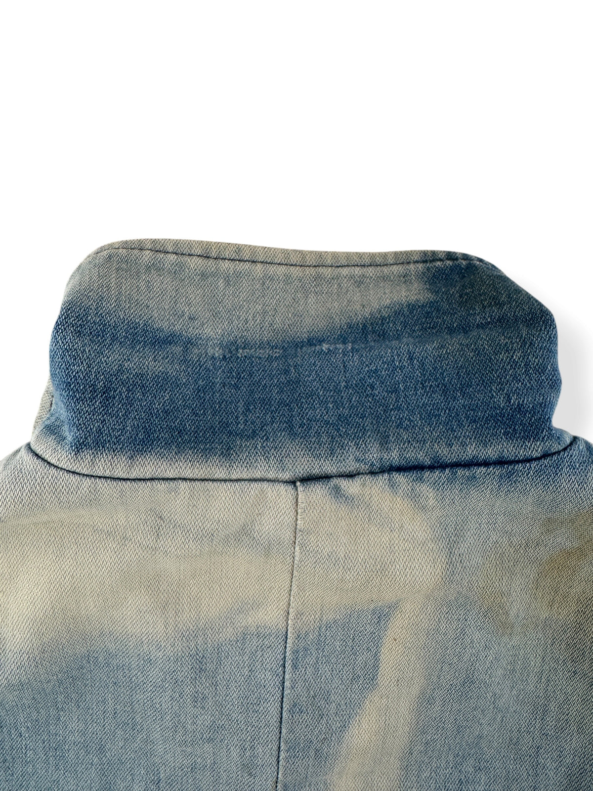 Fading on collar of Vintage 70s Faded Key Denim Jacket SZ L