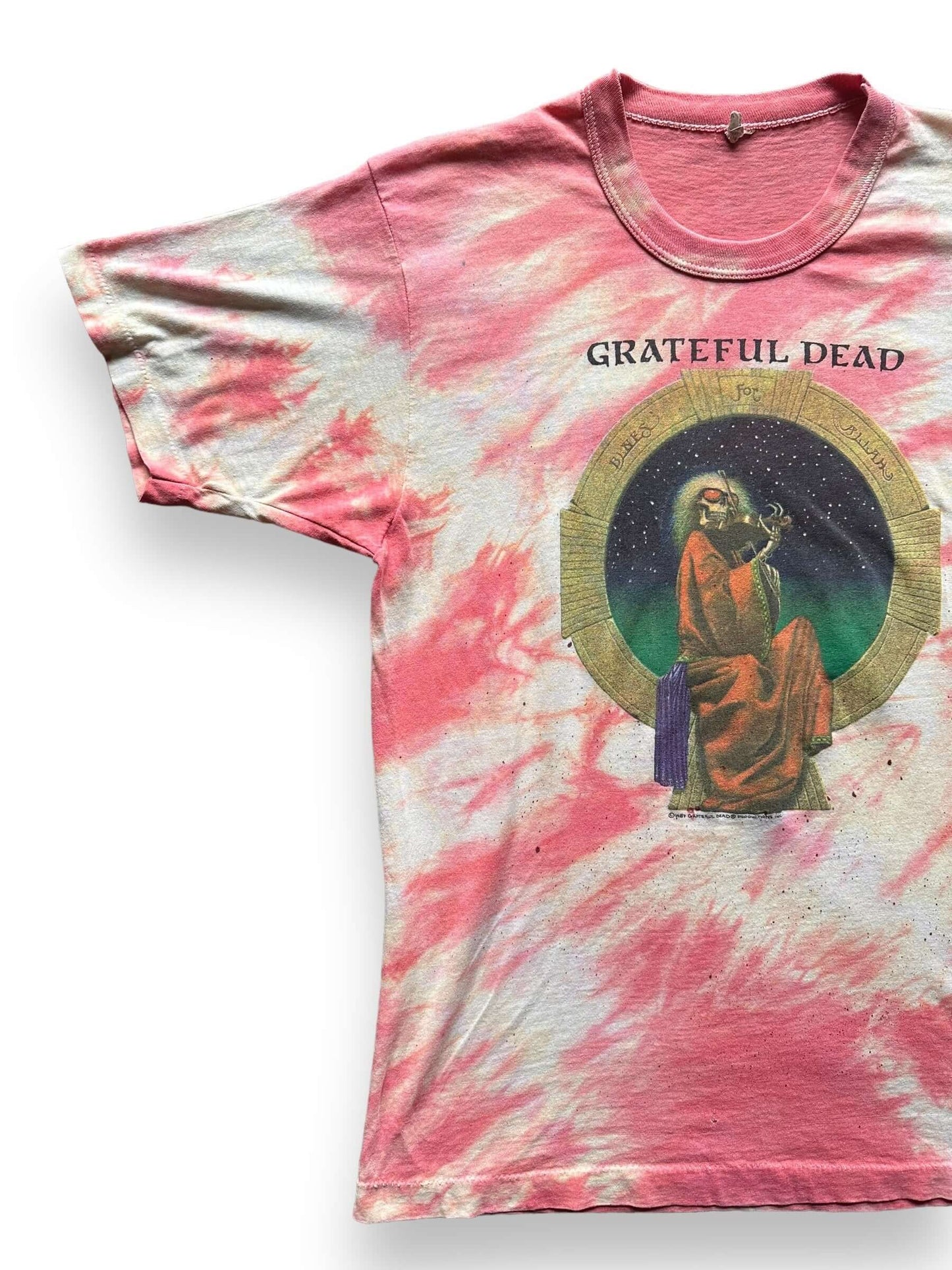 Front Right View of Vintage 1987 Grateful Dead "Blues for Allah" Single Stitch Tee SZ S