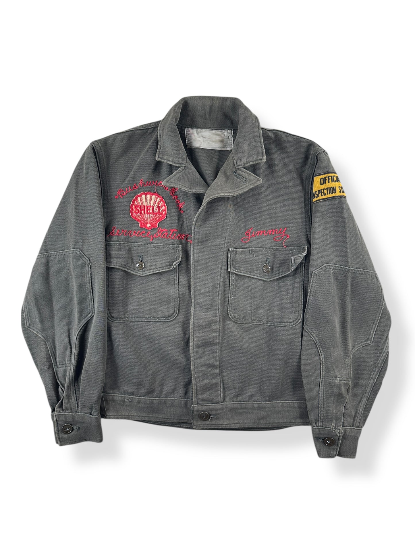 Front of Vintage Shell Service Station Jacket SZ 38