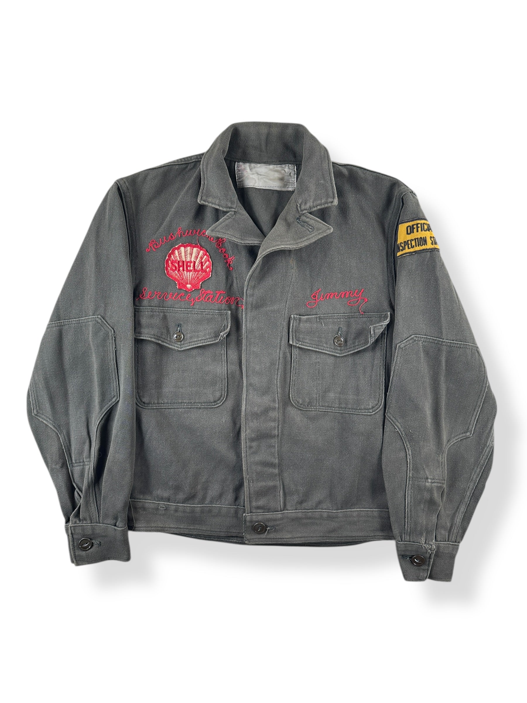 Front of Vintage Shell Service Station Jacket SZ 38
