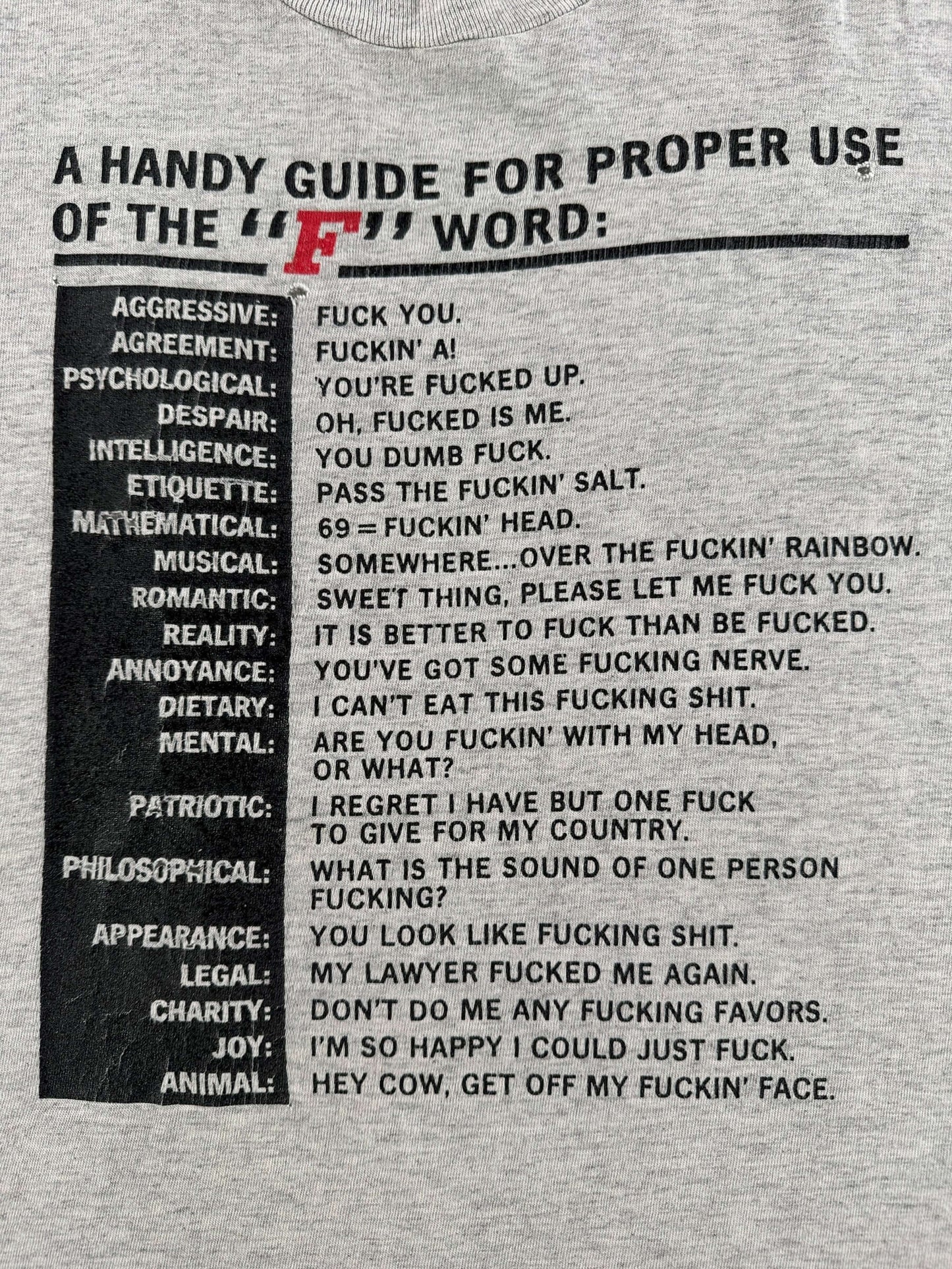 Graphic of Vintage "F" Word Tee SZ L