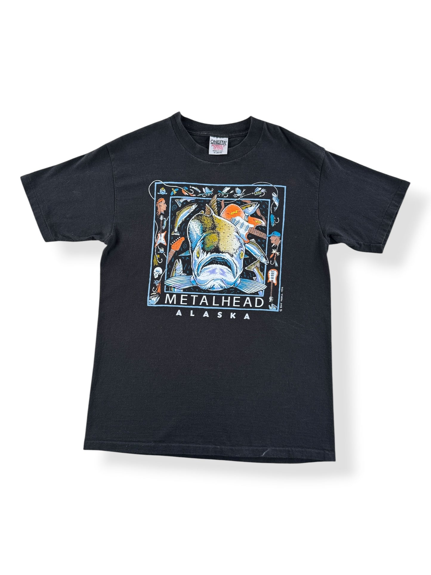 Front of Vintage Ray Troll Metalhead Tee SZ M