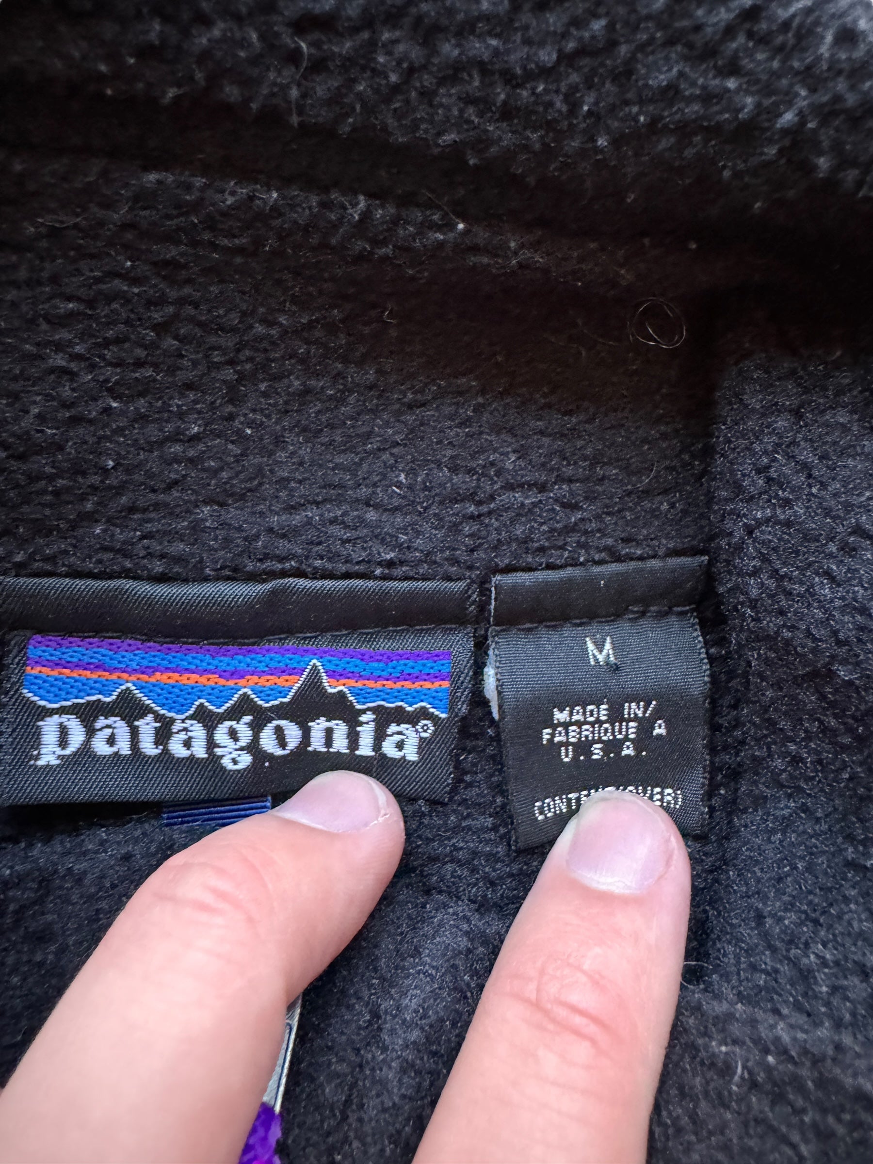 tags on Vintage Made in USA Patagonia Fleece SZ M