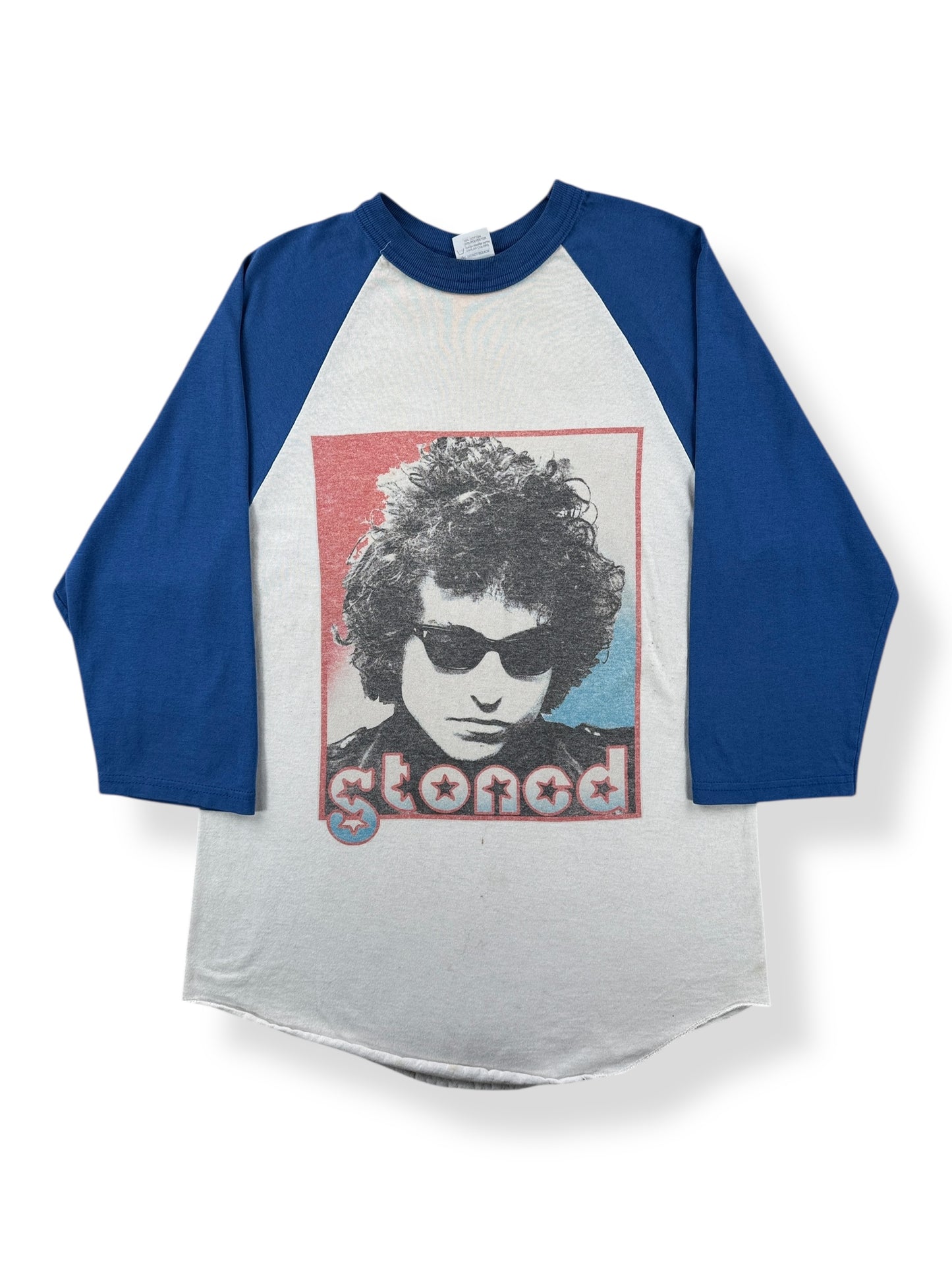 Front of Vintage Bob Dylan Stoned Raglan Tee SZ S