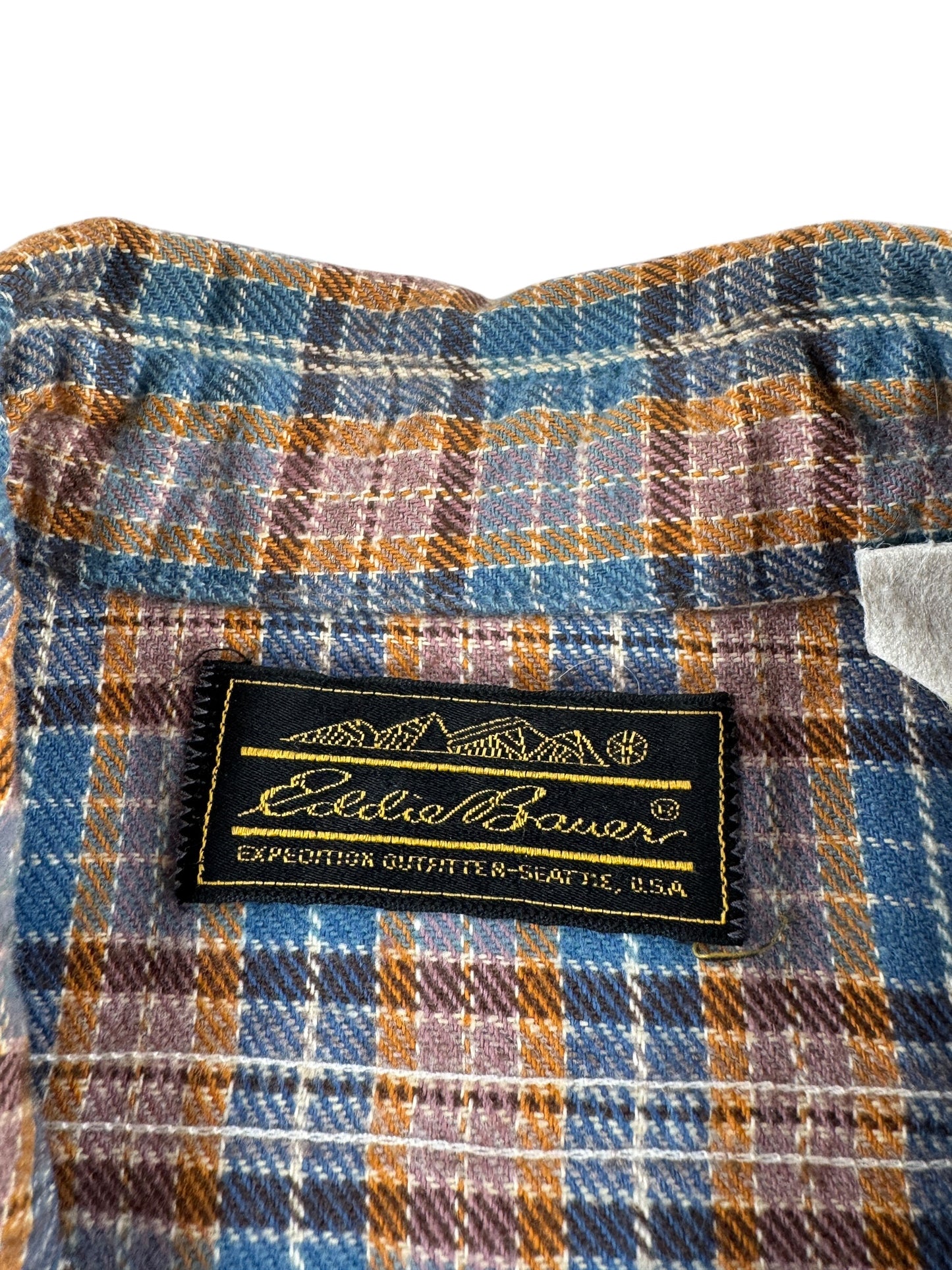 Label on Vintage Eddie Bauer Cotton Flannel SZ M