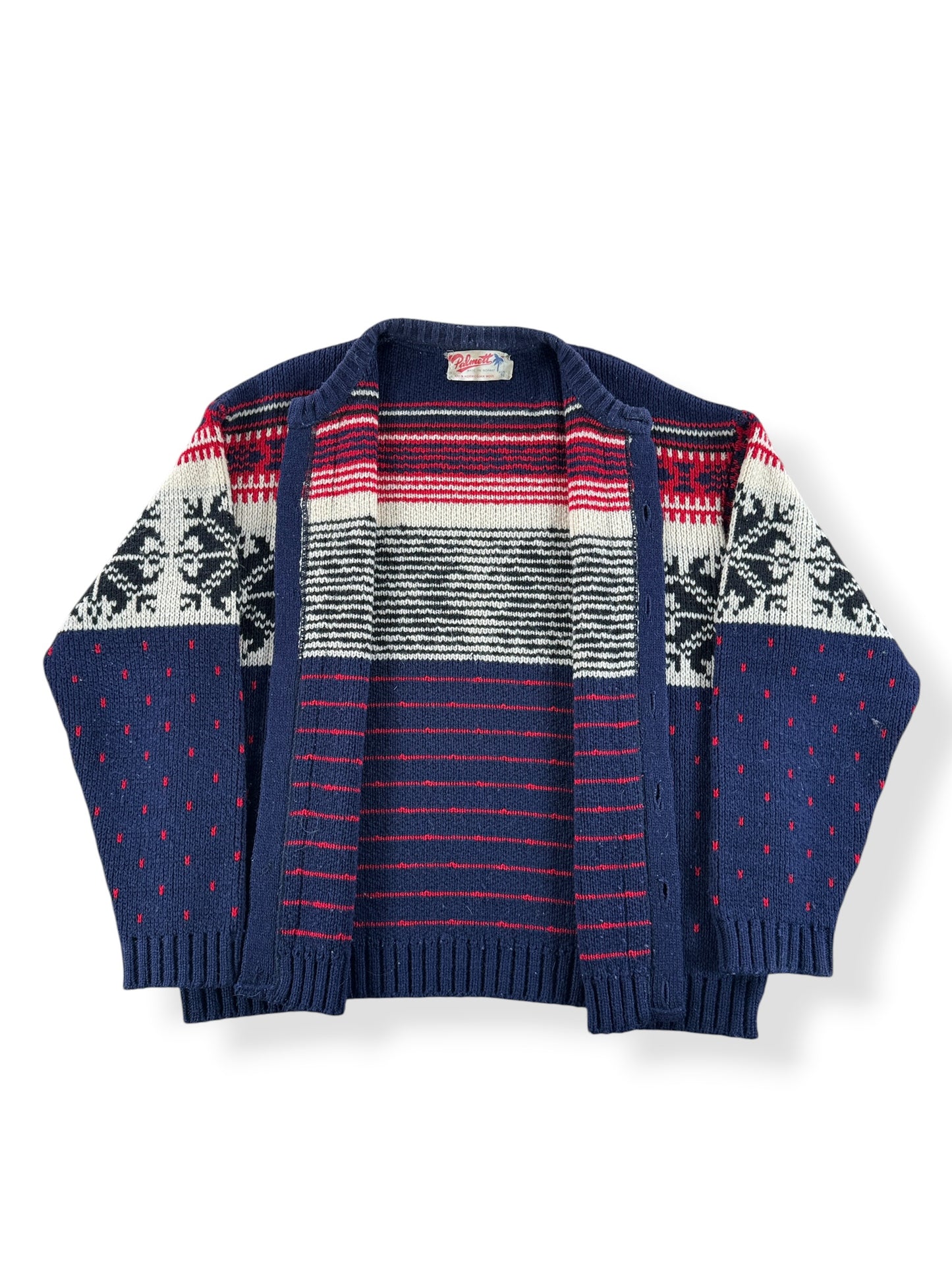 Inside of Vintage Norwegian Cardigan Sweater SZ XL